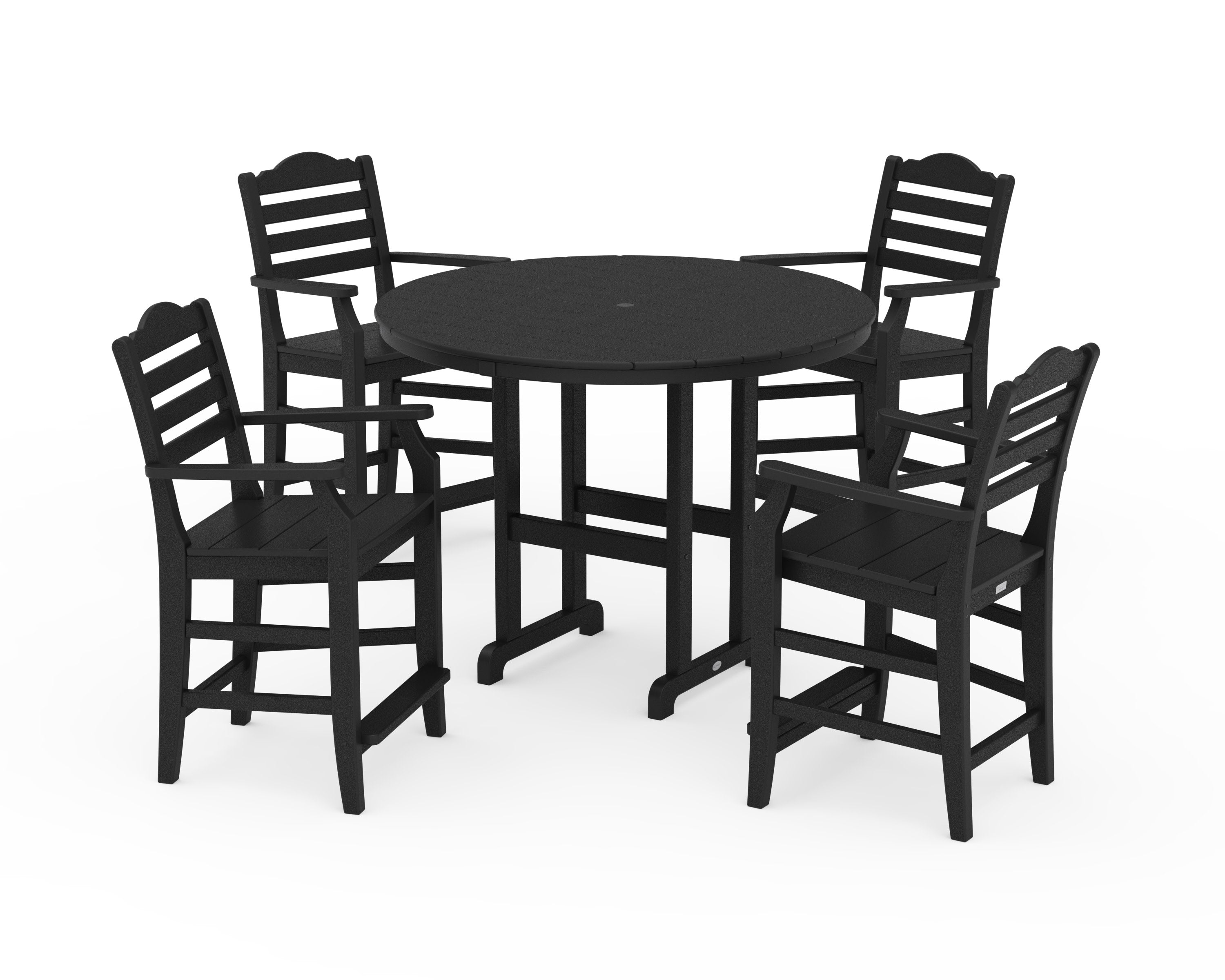 Savannah 5-Piece Round Farmhouse Counter Set in Black