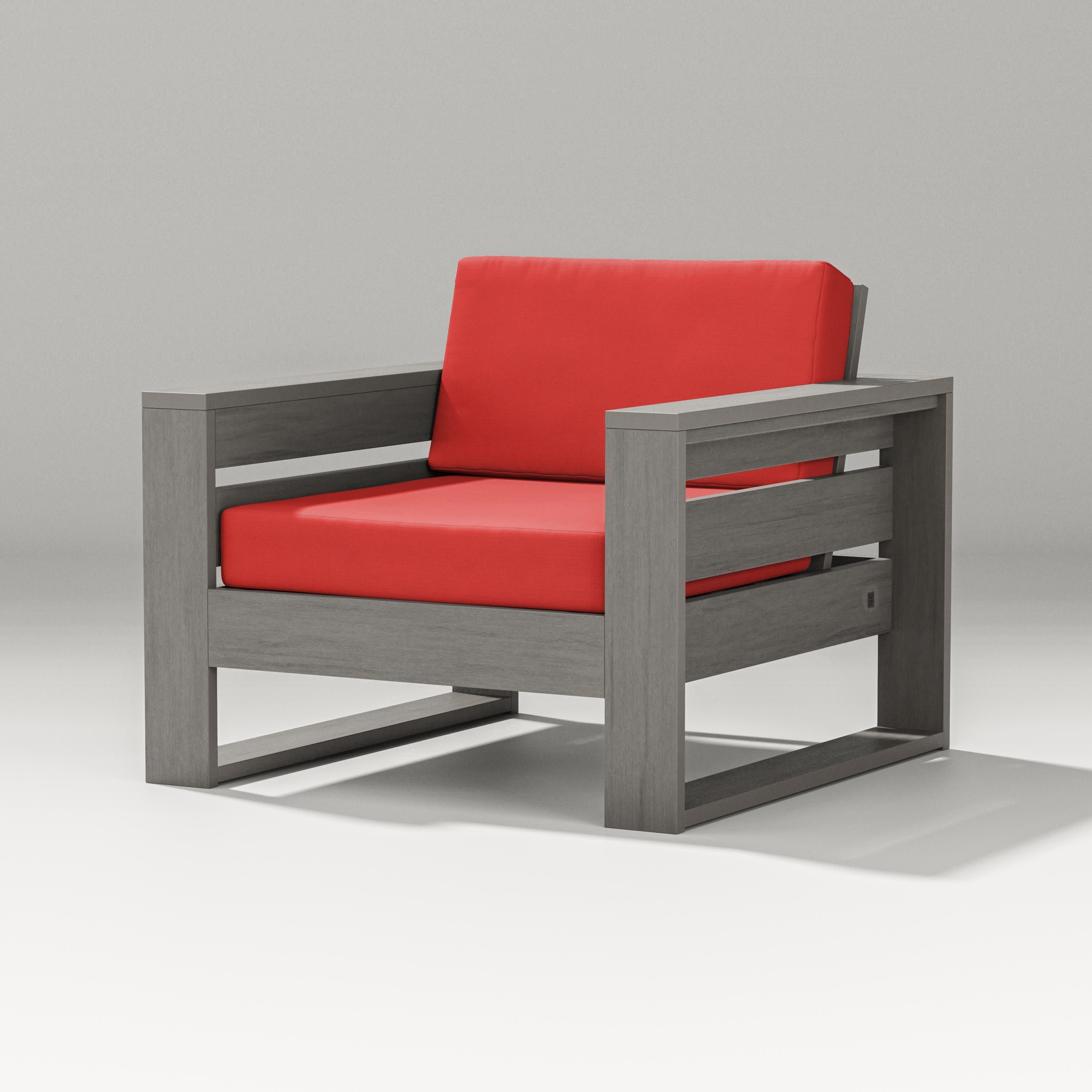 Latitude Lounge Chair in Driftwood / Crimson Linen