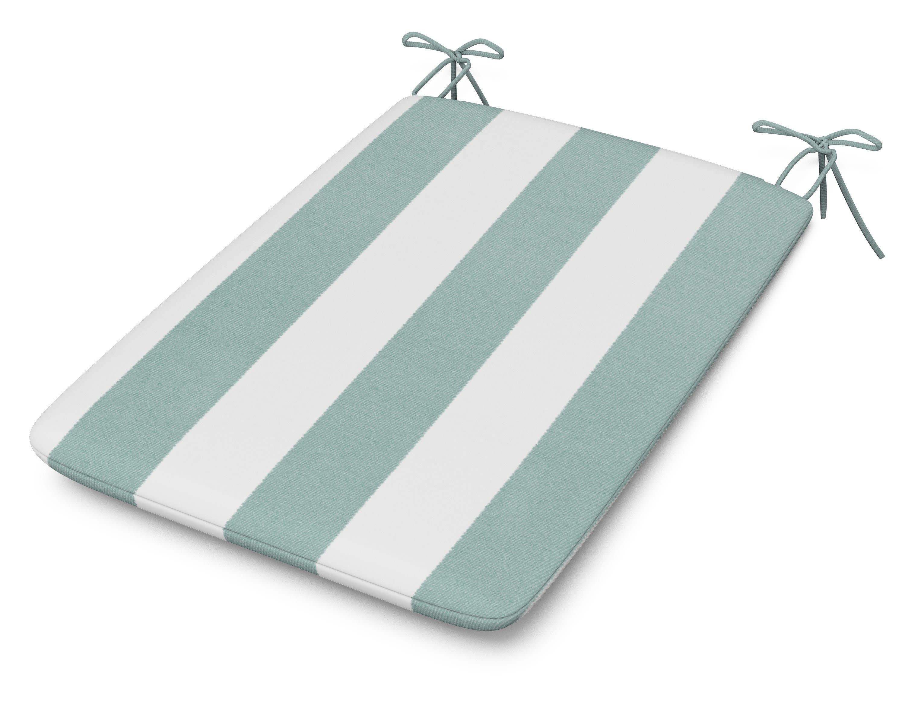 1100 Plaza Seat Pad in Cabana Stripe Glacier Spa