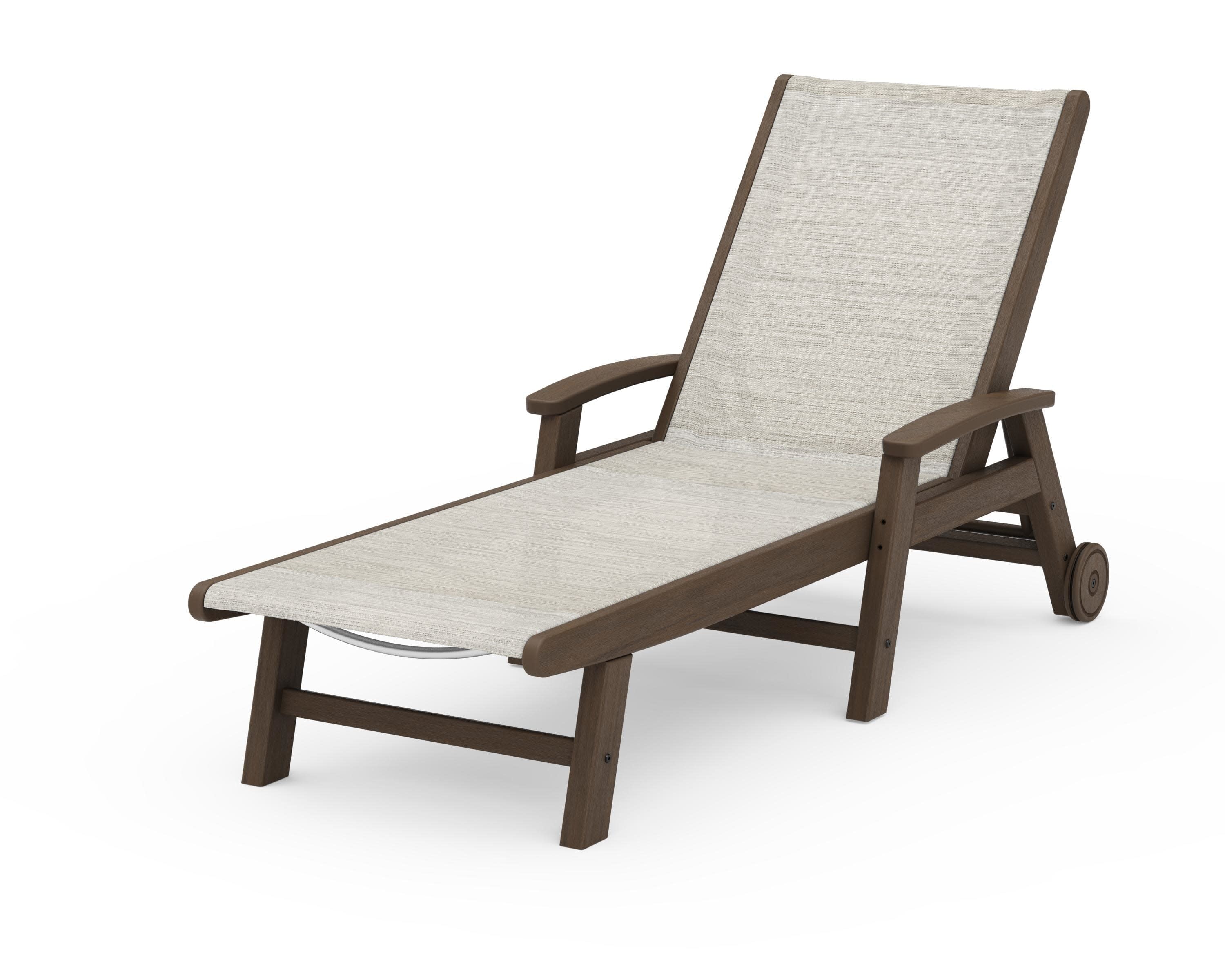 Coastal Chaise with Wheels in Kona / Birch Sling