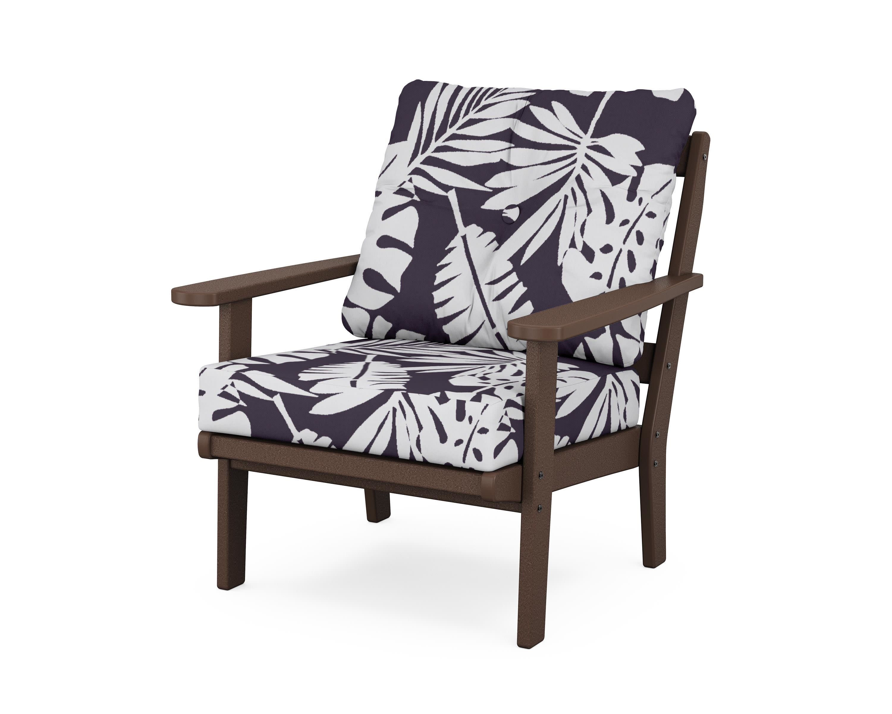 Mission Deep Seating Chair in Mahogany / Leaf Navy