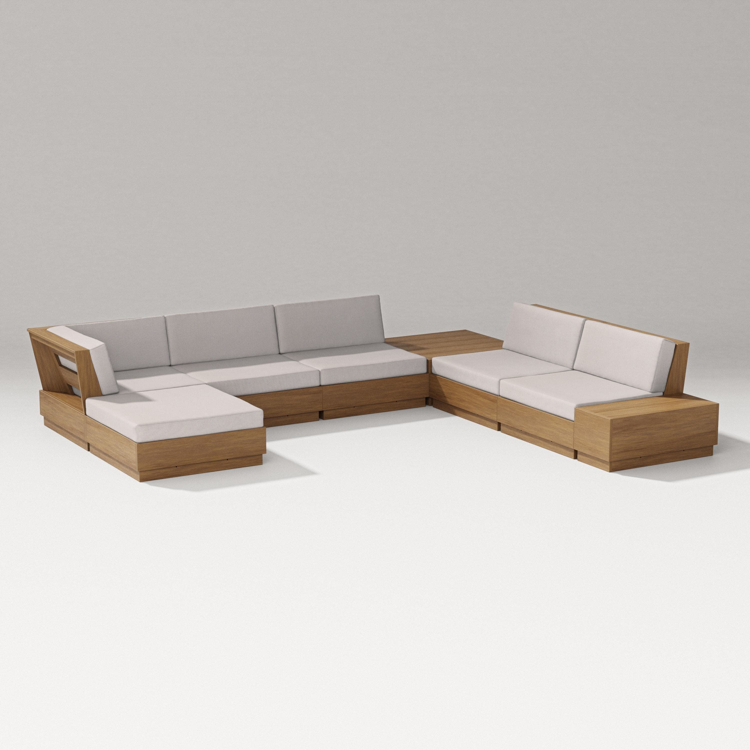 Elevate 8-Piece Corner Sectional in Natural / Dune Burlap