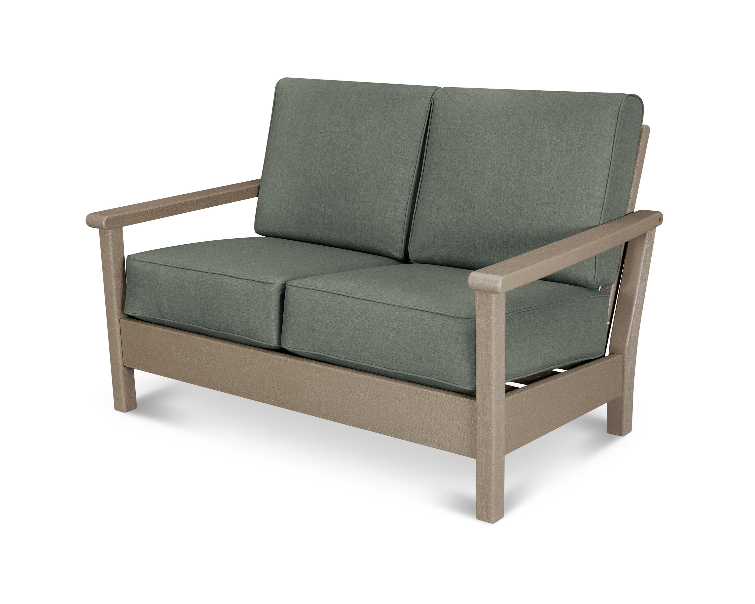 Harbour Deep Seating Loveseat in Vintage Sahara / Cast Sage