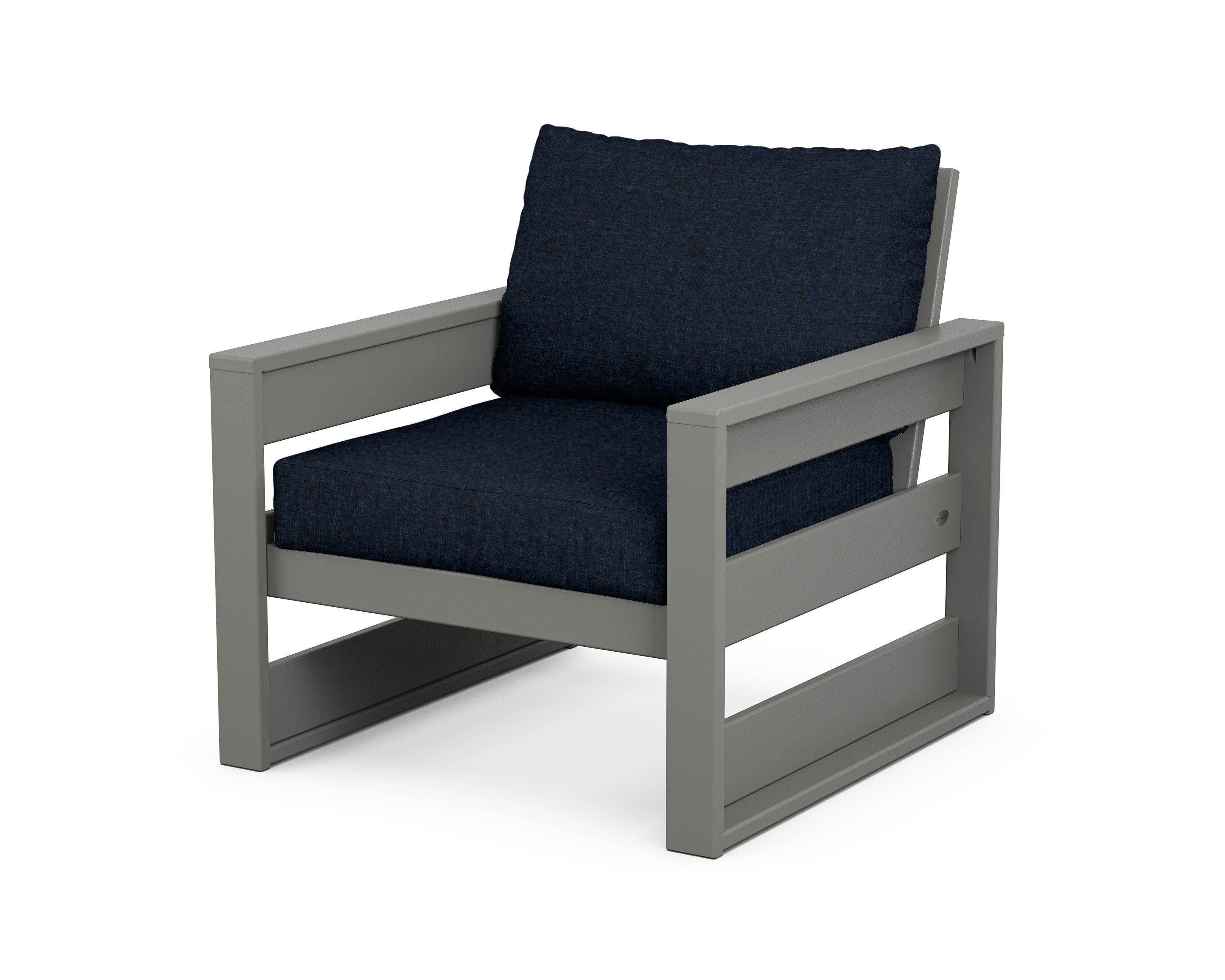 Westport Club Chair in Slate Grey / Marine Indigo