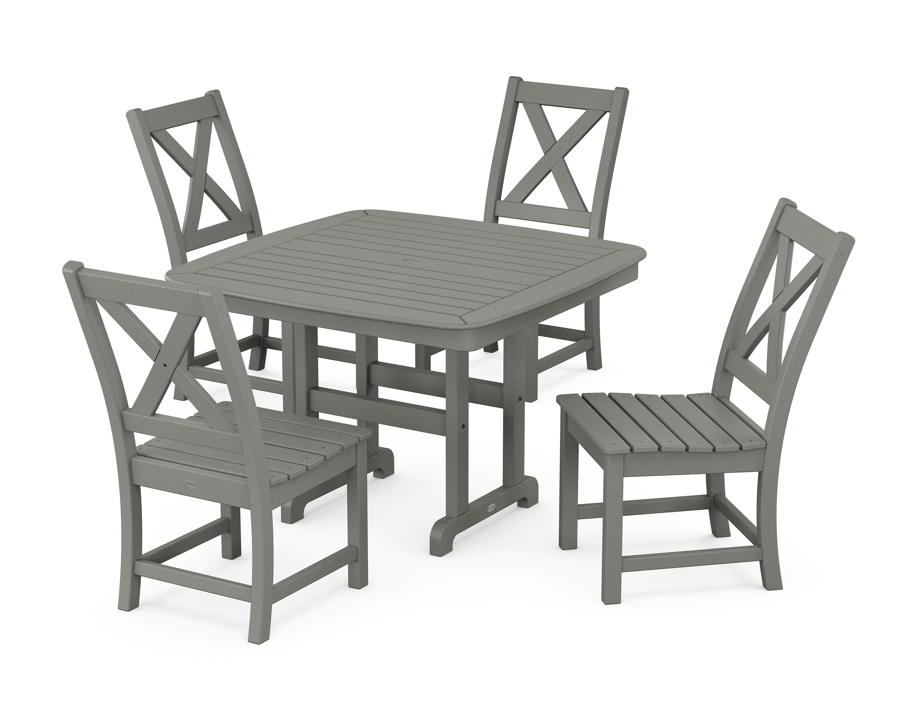 Braxton Side Chair 5-Piece Dining Set with Trestle Legs in Slate Grey