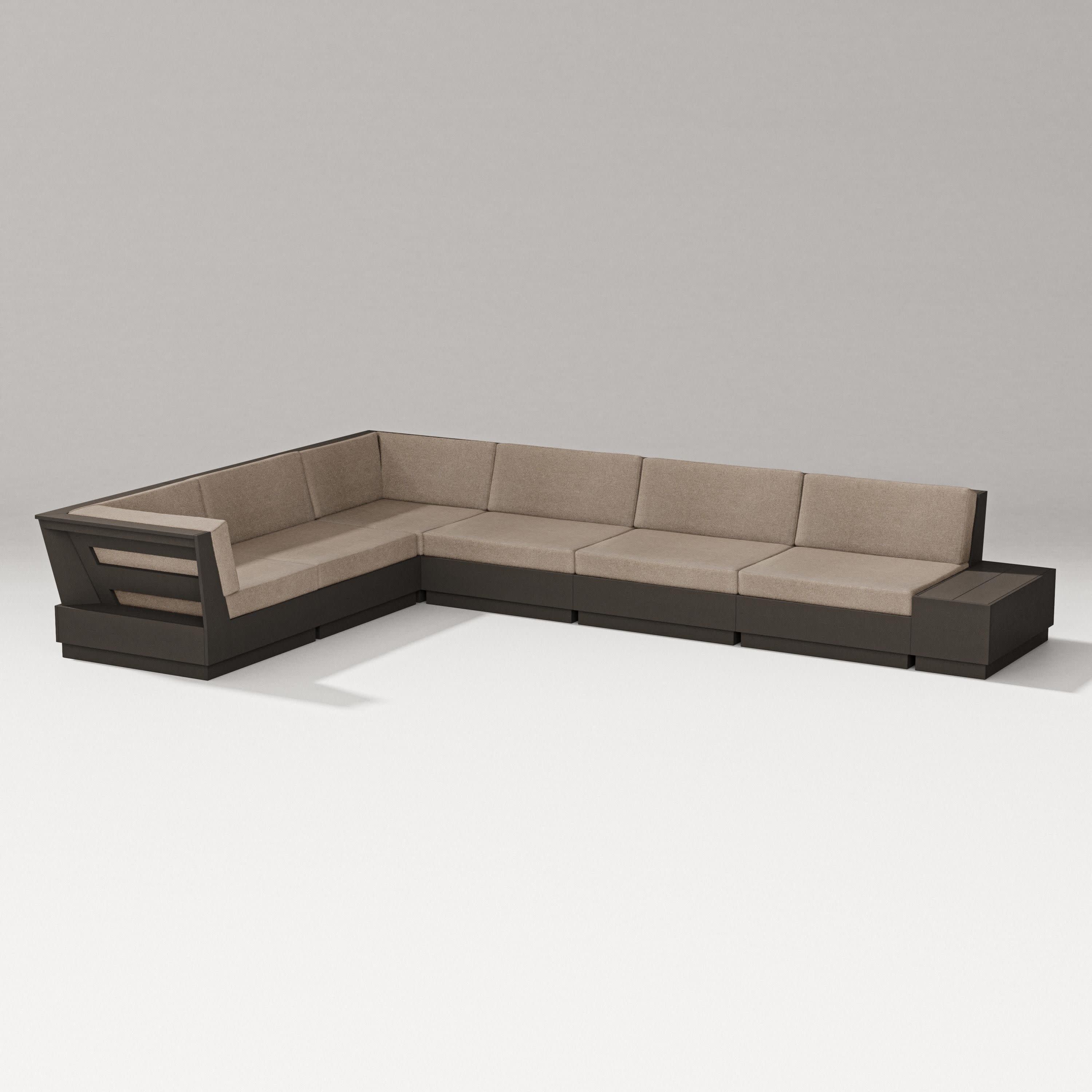 Elevate 7-Piece Corner Sectional in Vintage Coffee / Spiced Burlap