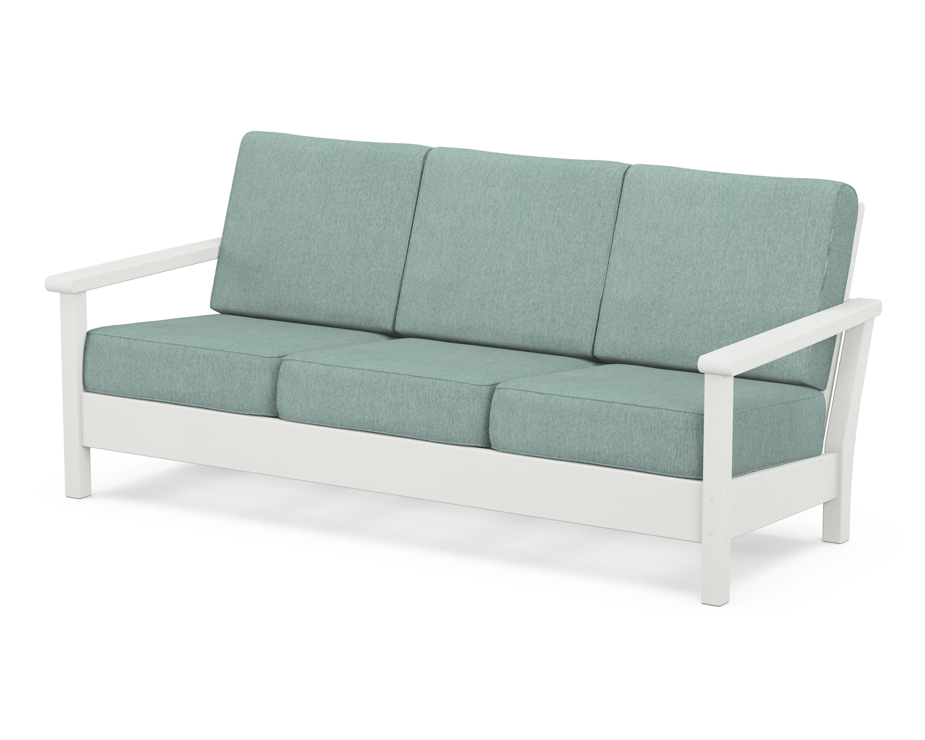 Harbour Deep Seating Sofa in Vintage White / Glacier Spa