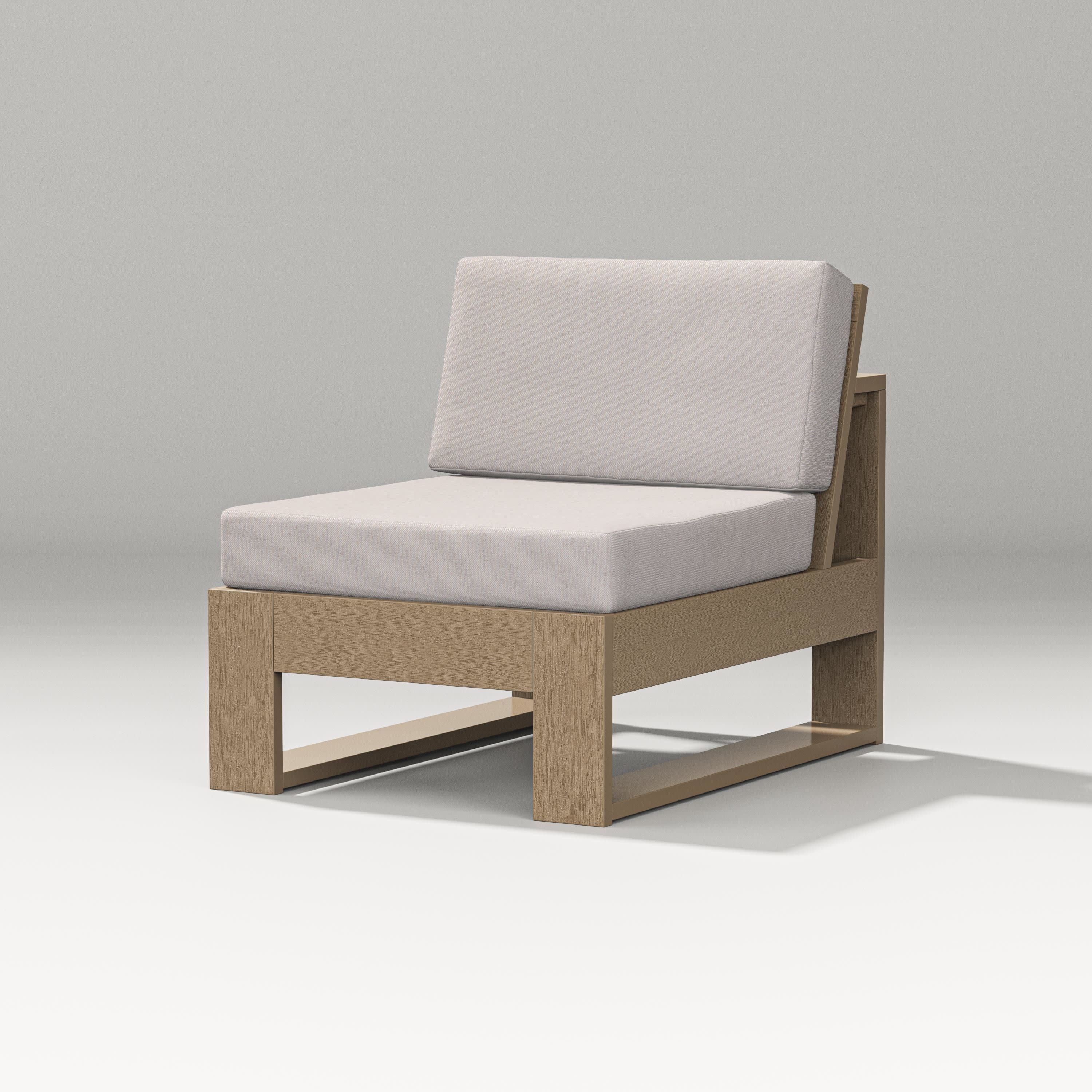Latitude Modular Armless Chair in Vintage Sahara / Dune Burlap