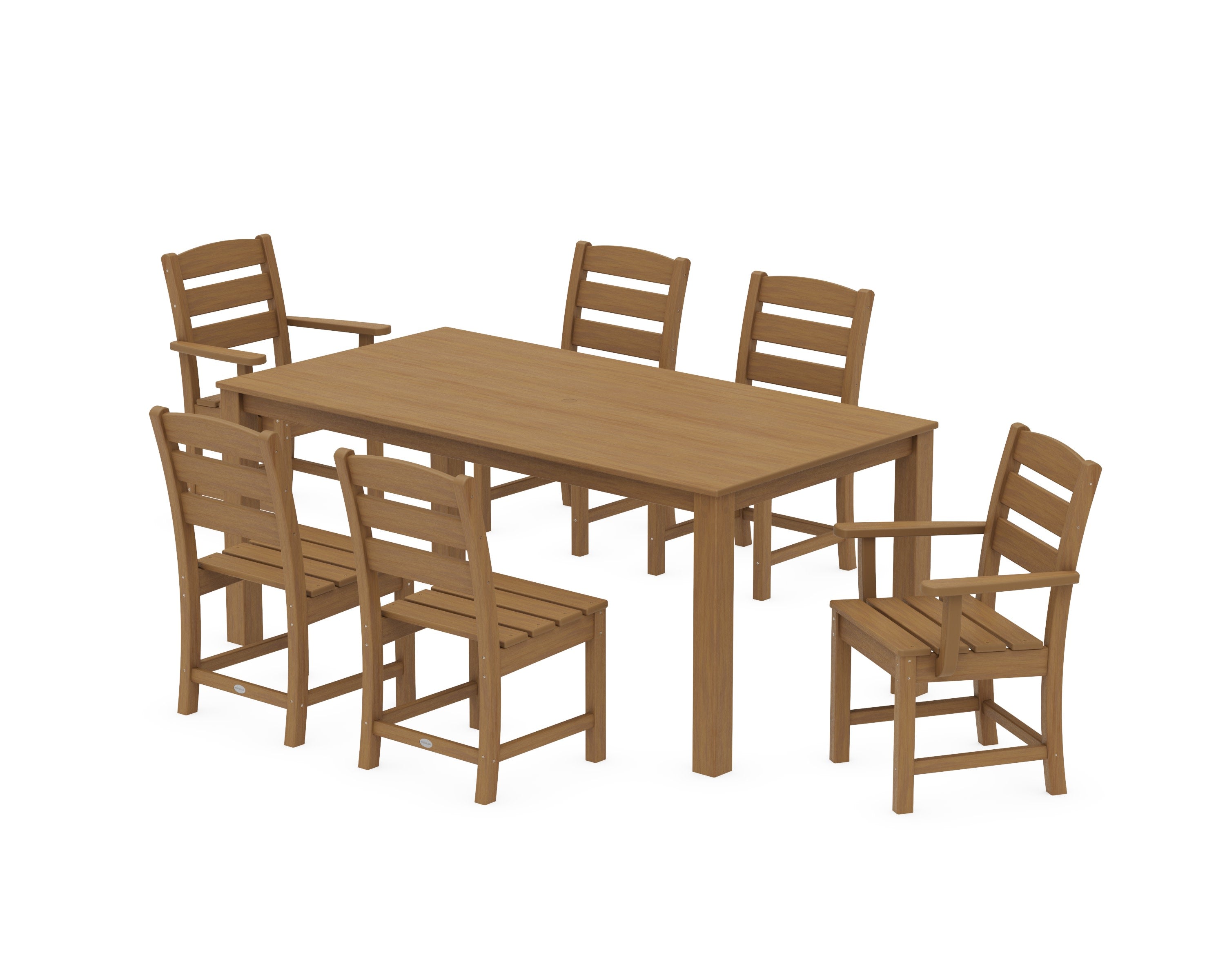 Lakeside 7-Piece Parsons Dining Set in Natural