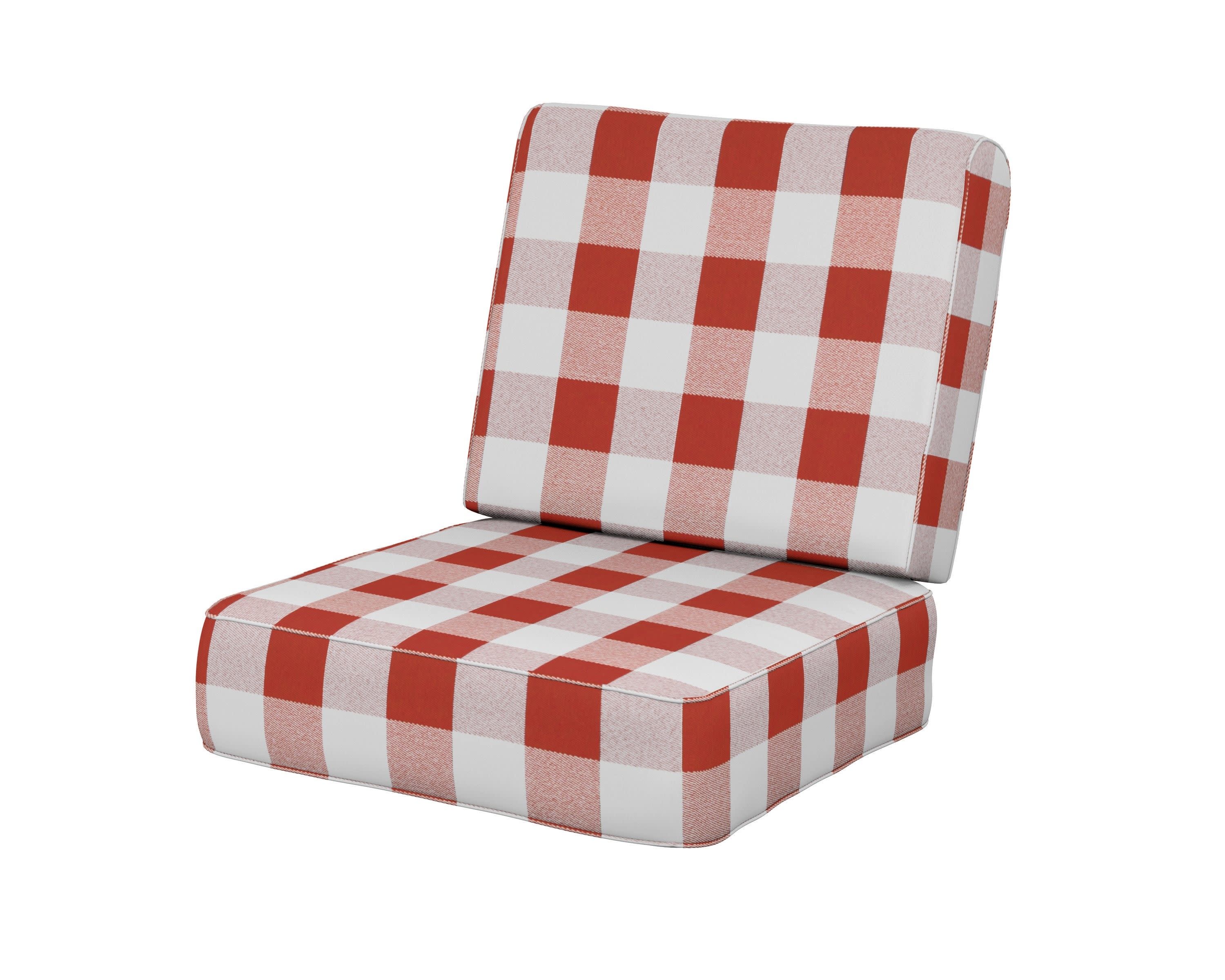 Ateeva Harbour Seat and Back Cushion in Buffalo Plaid Crimson