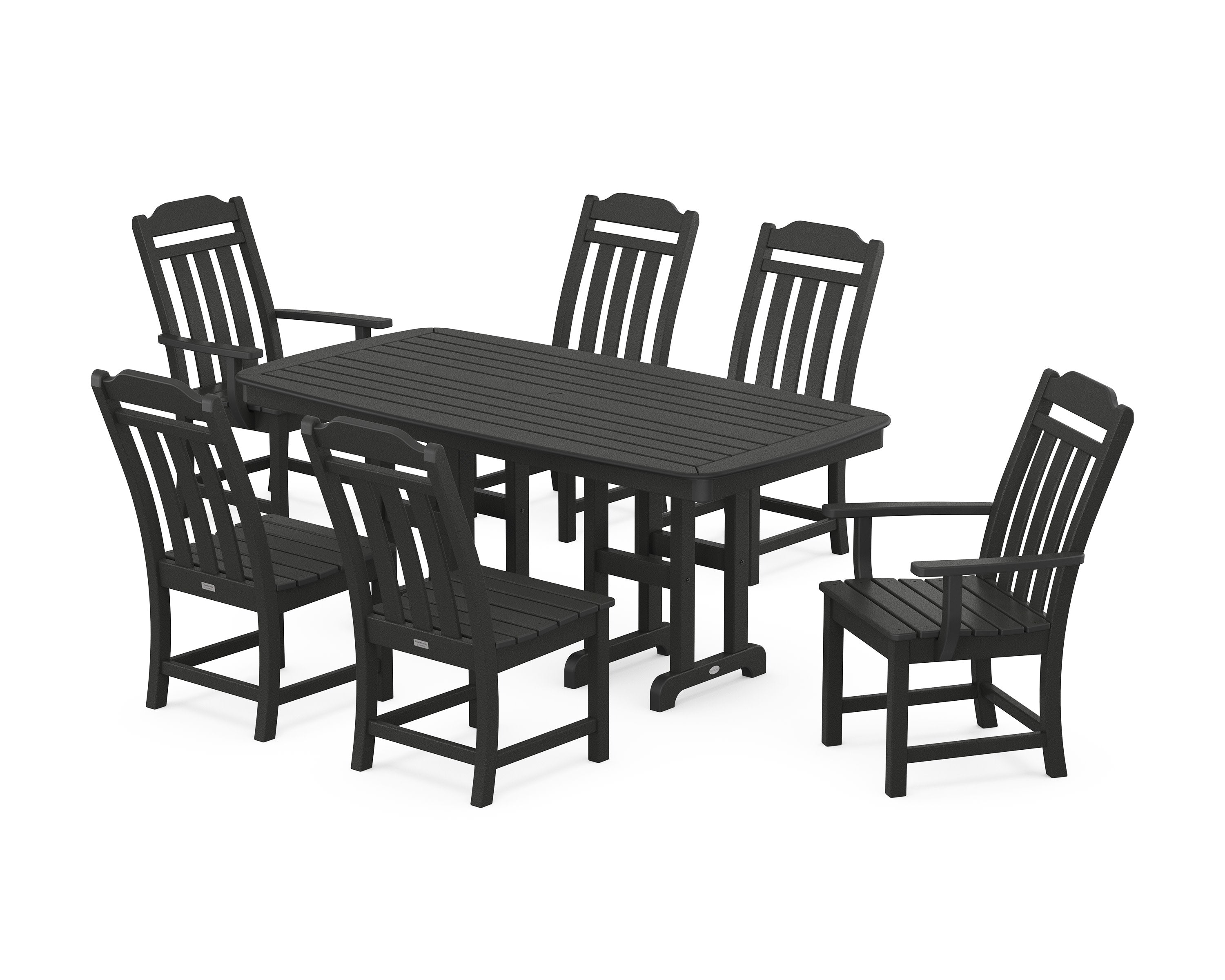 Cottage 7-Piece Dining Set in Black