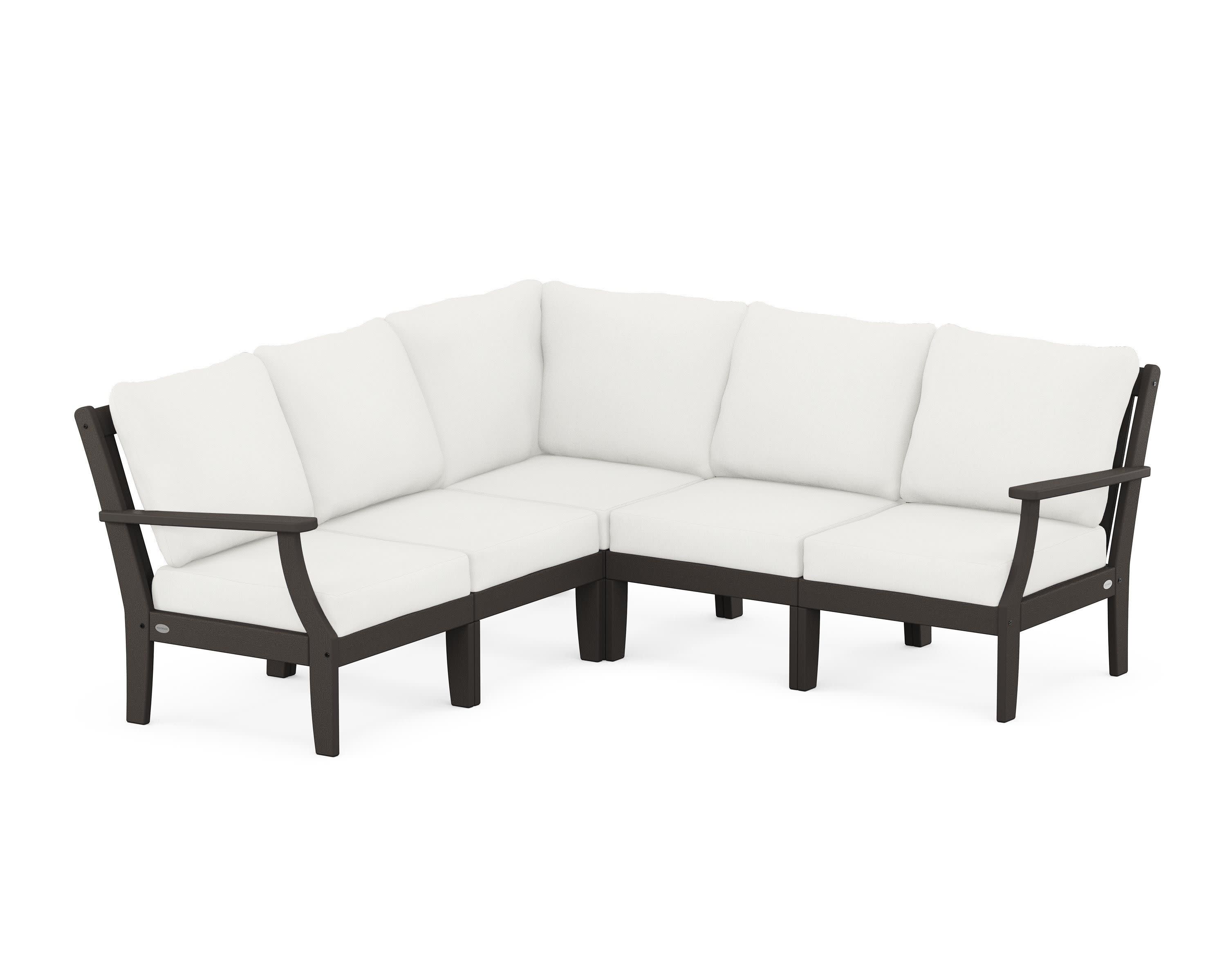 Braxton Modular 5-Piece Deep Seating Set in Vintage Coffee / Natural Linen