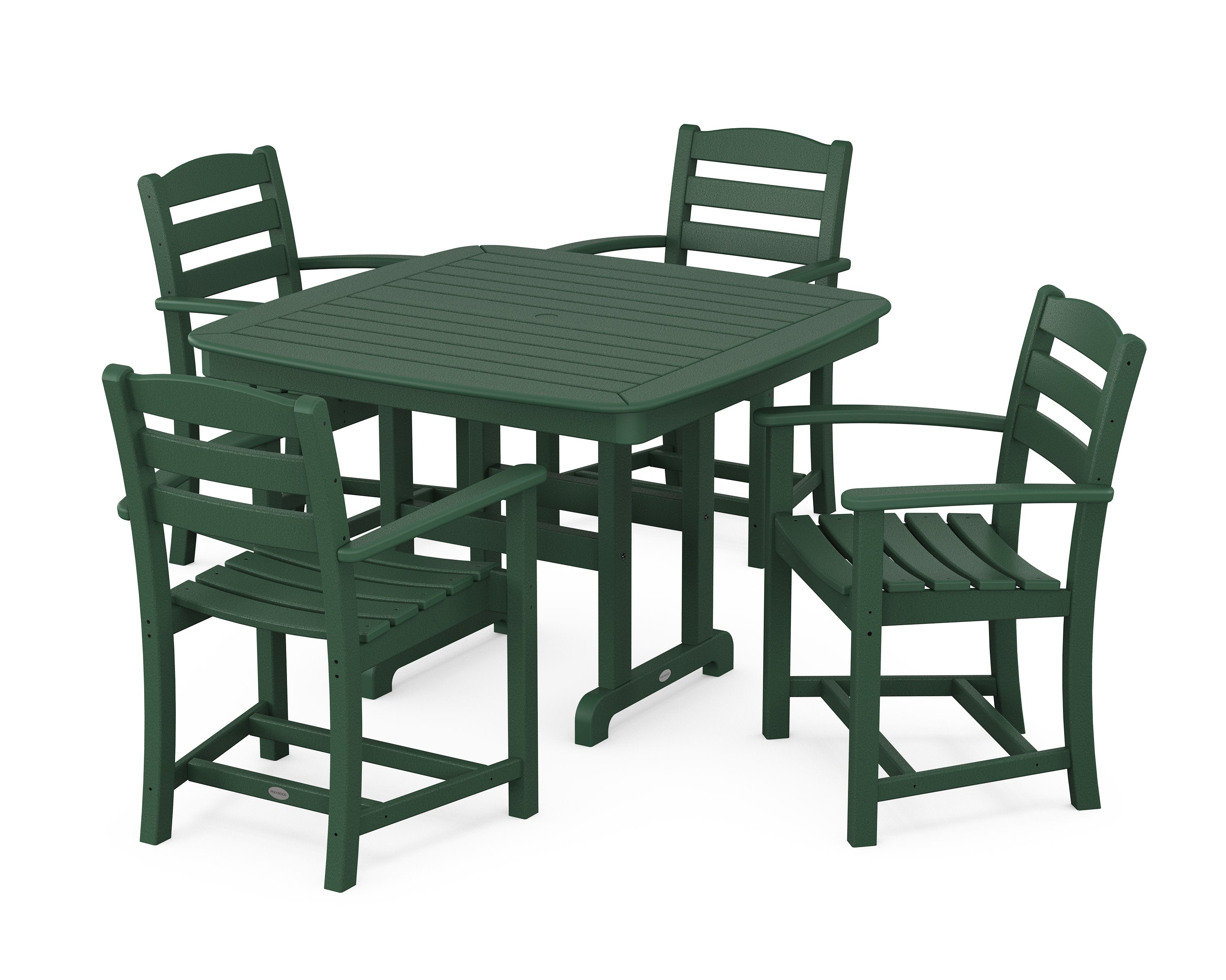 La Casa Caf 5-Piece Dining Set with Trestle Legs in Green