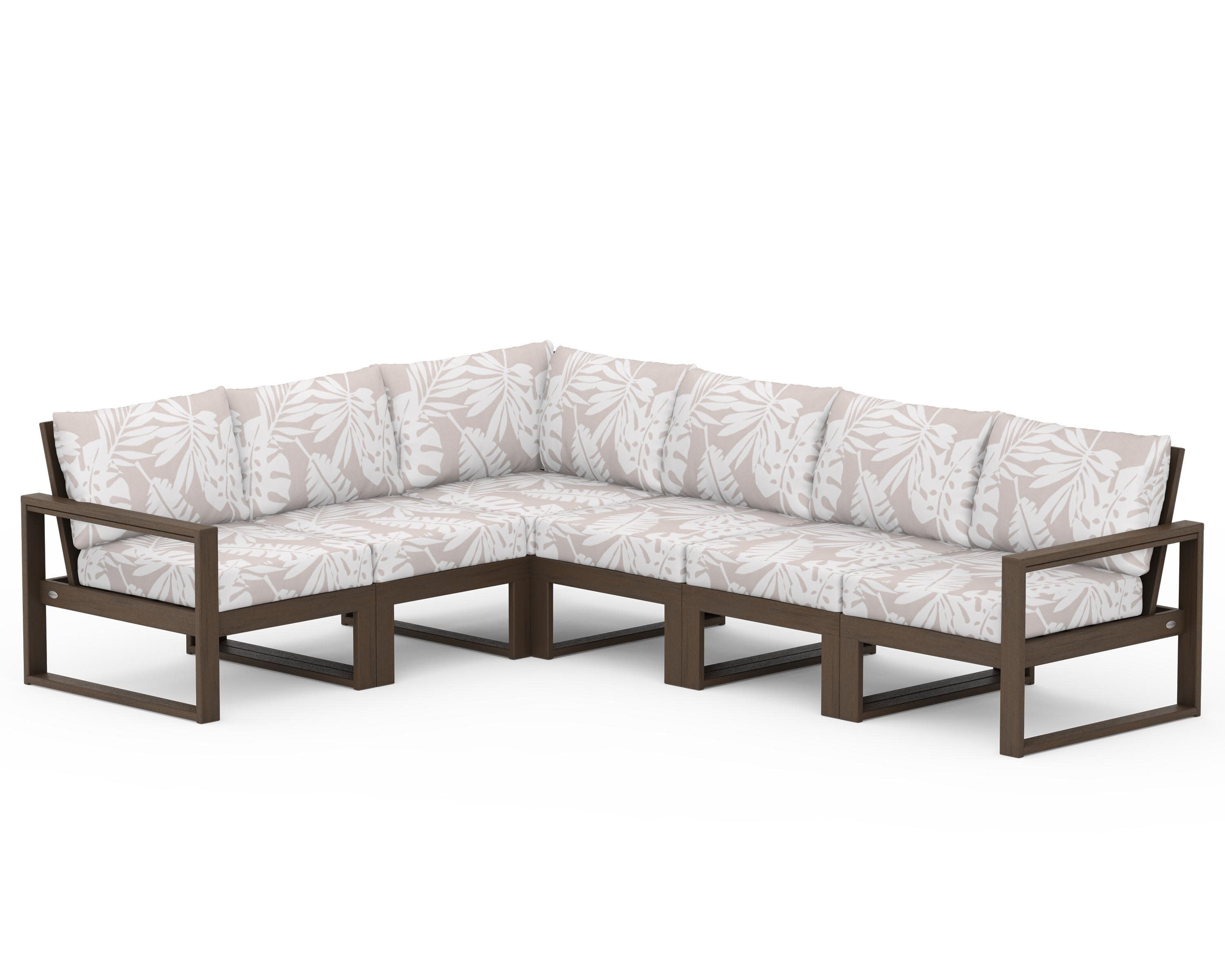 EDGE 6-Piece Modular Deep Seating Set in Kona / Leaf Dune Burlap