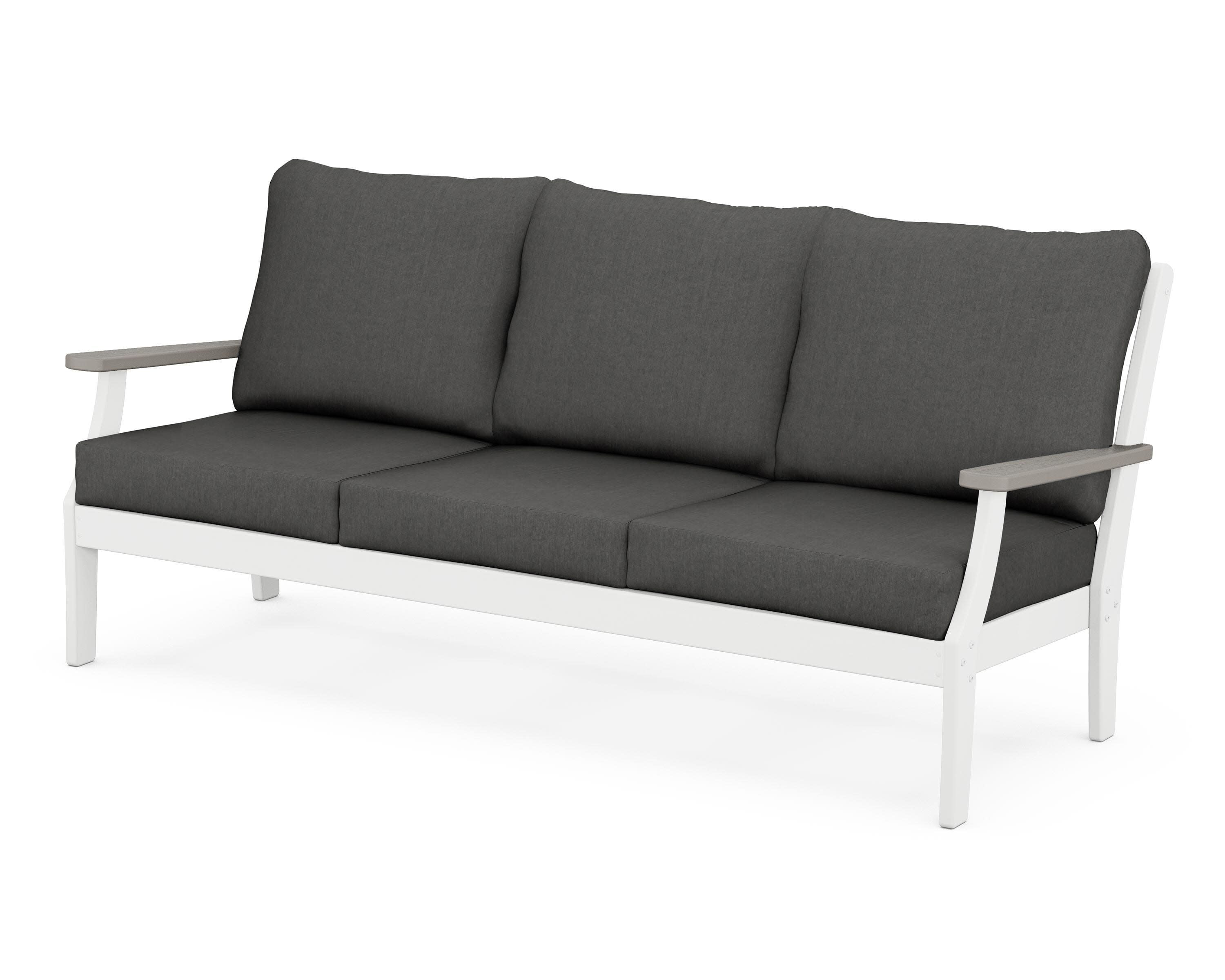 Braxton Deep Seating Sofa in White / Driftwood / Spectrum Carbon