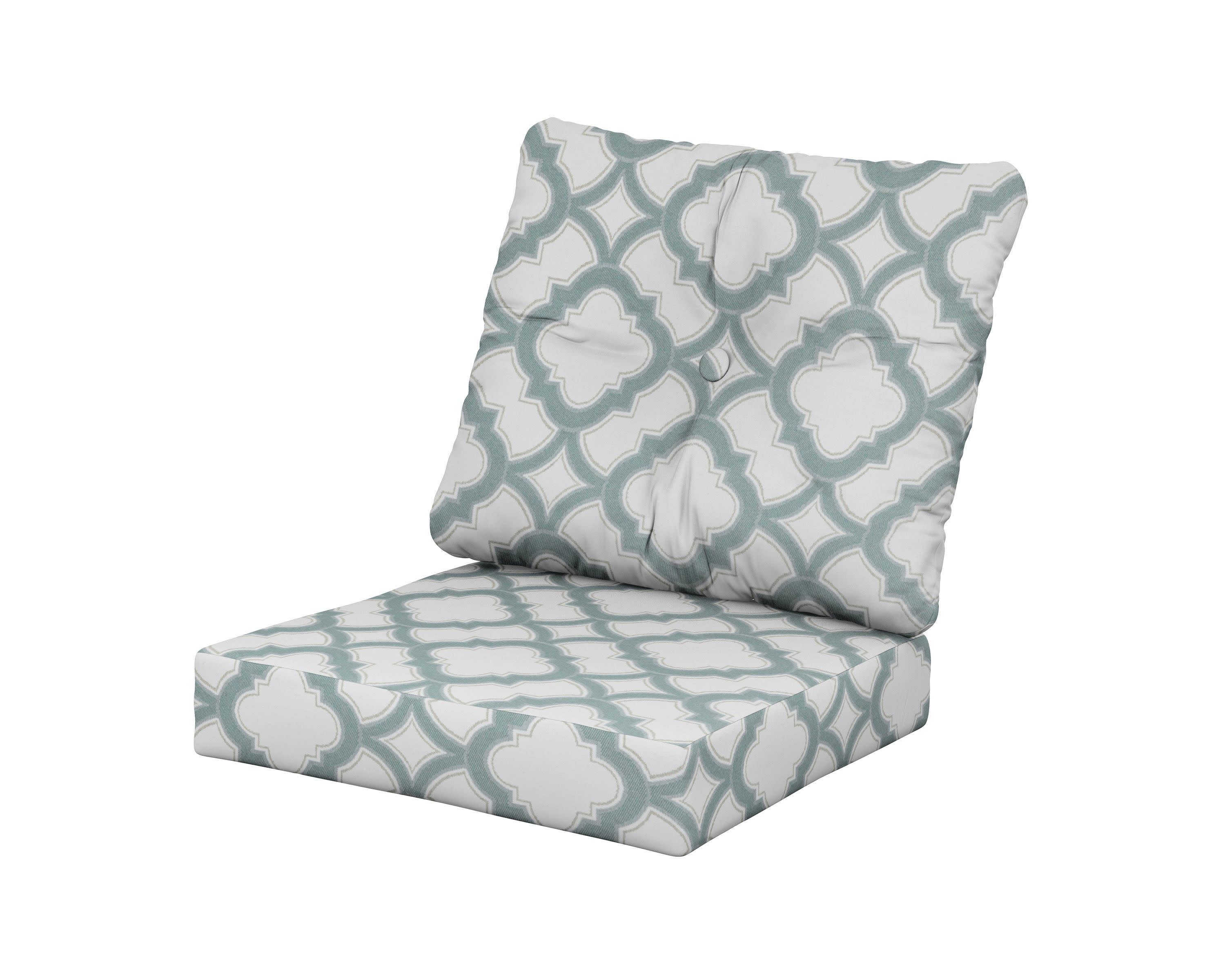 Prescott Seat/Back Cushions in Trellis Glacier Spa
