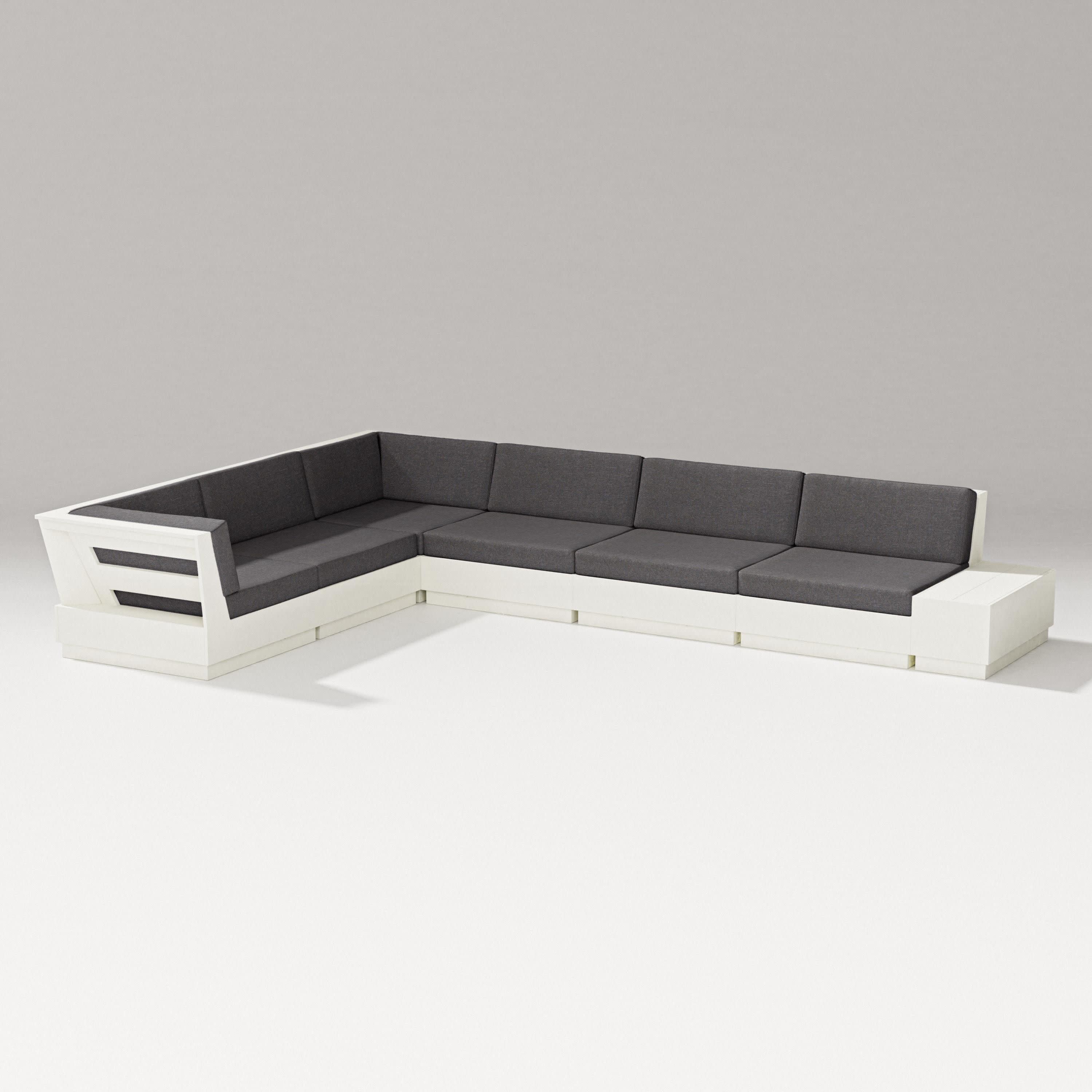 Elevate 7-Piece Corner Sectional in Vintage White / Ash Charcoal