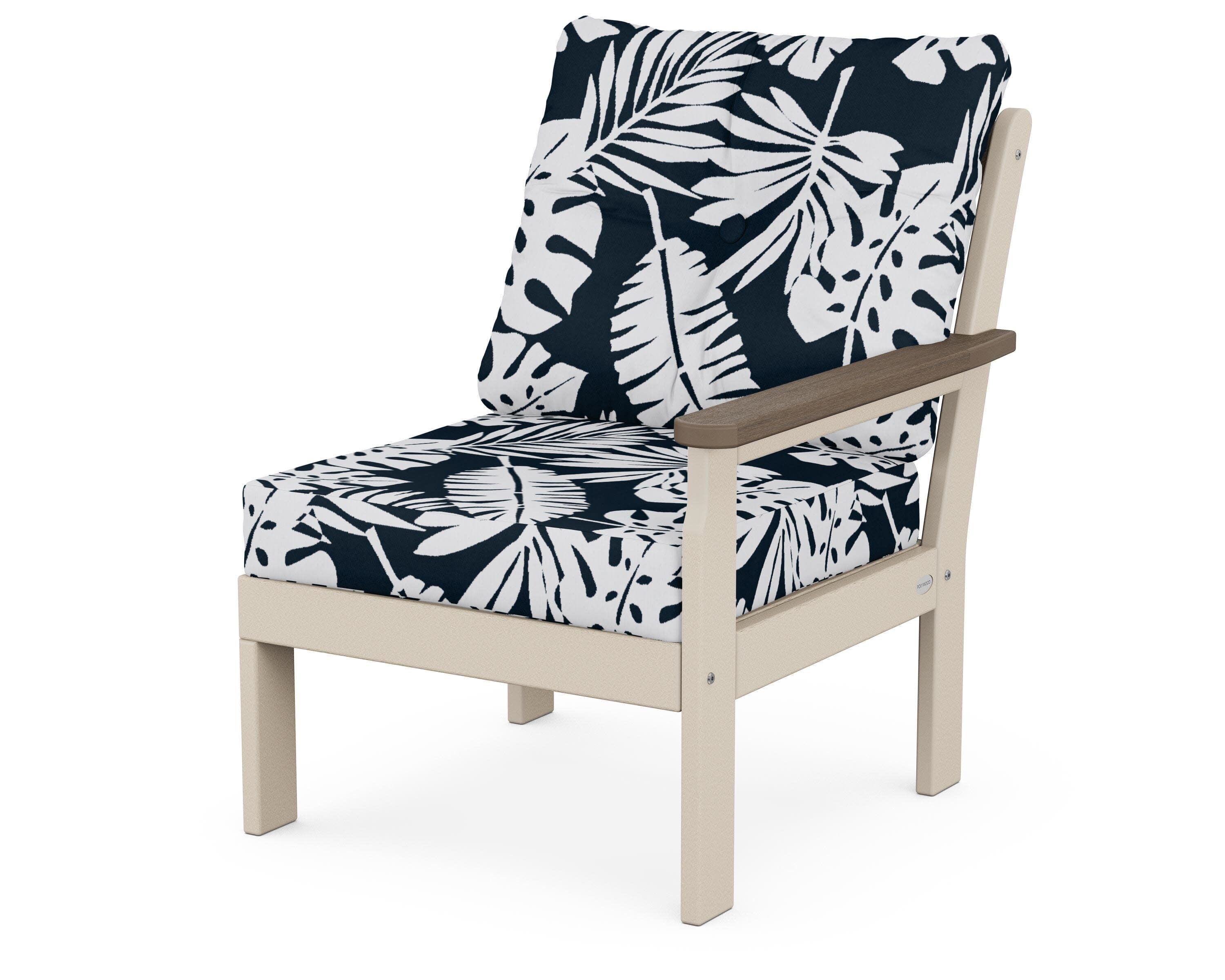 Vineyard Modular Right Arm Chair in Sand / Kona / Leaf Marine Indigo
