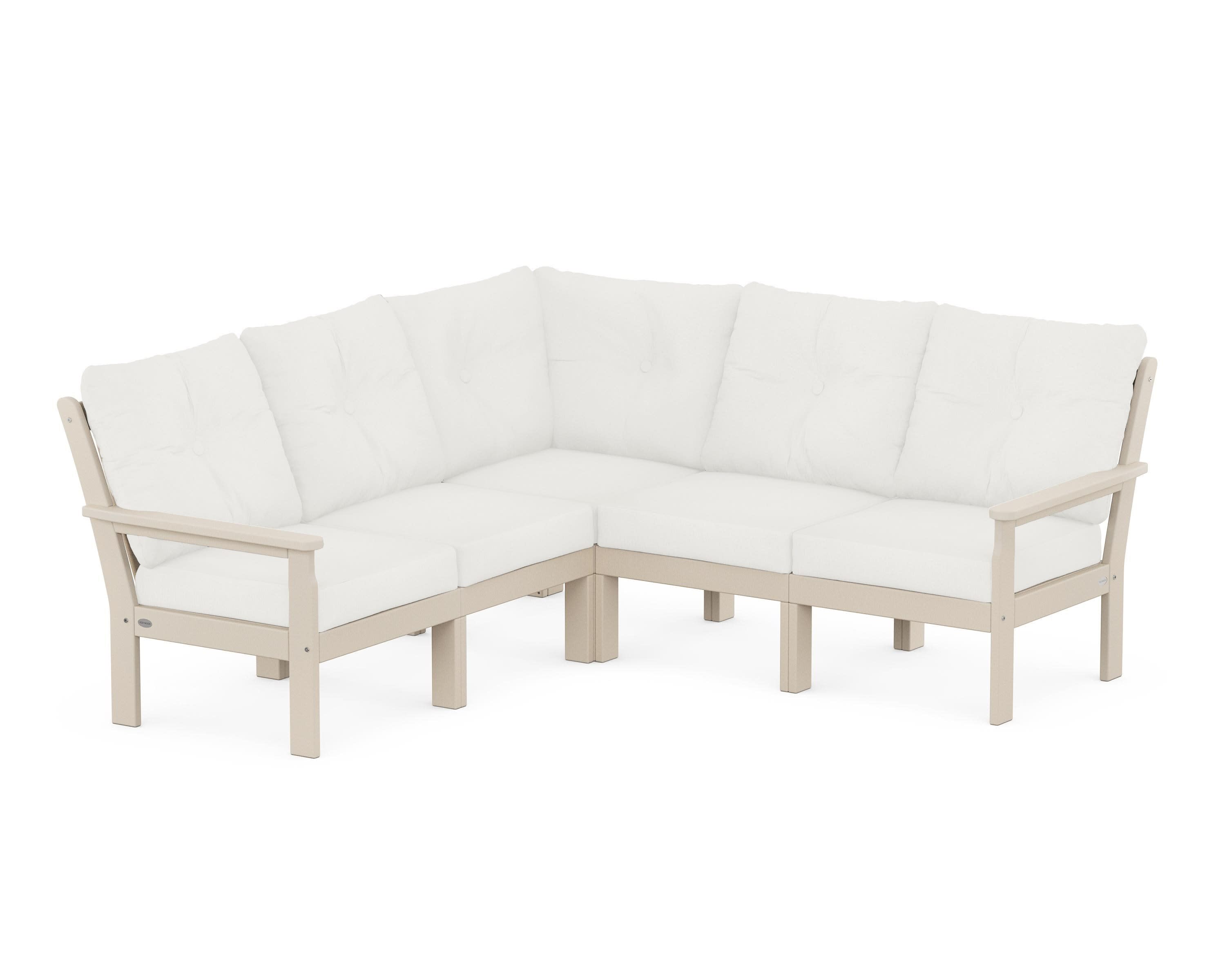 Vineyard 5-Piece Sectional in Sand / Natural Linen