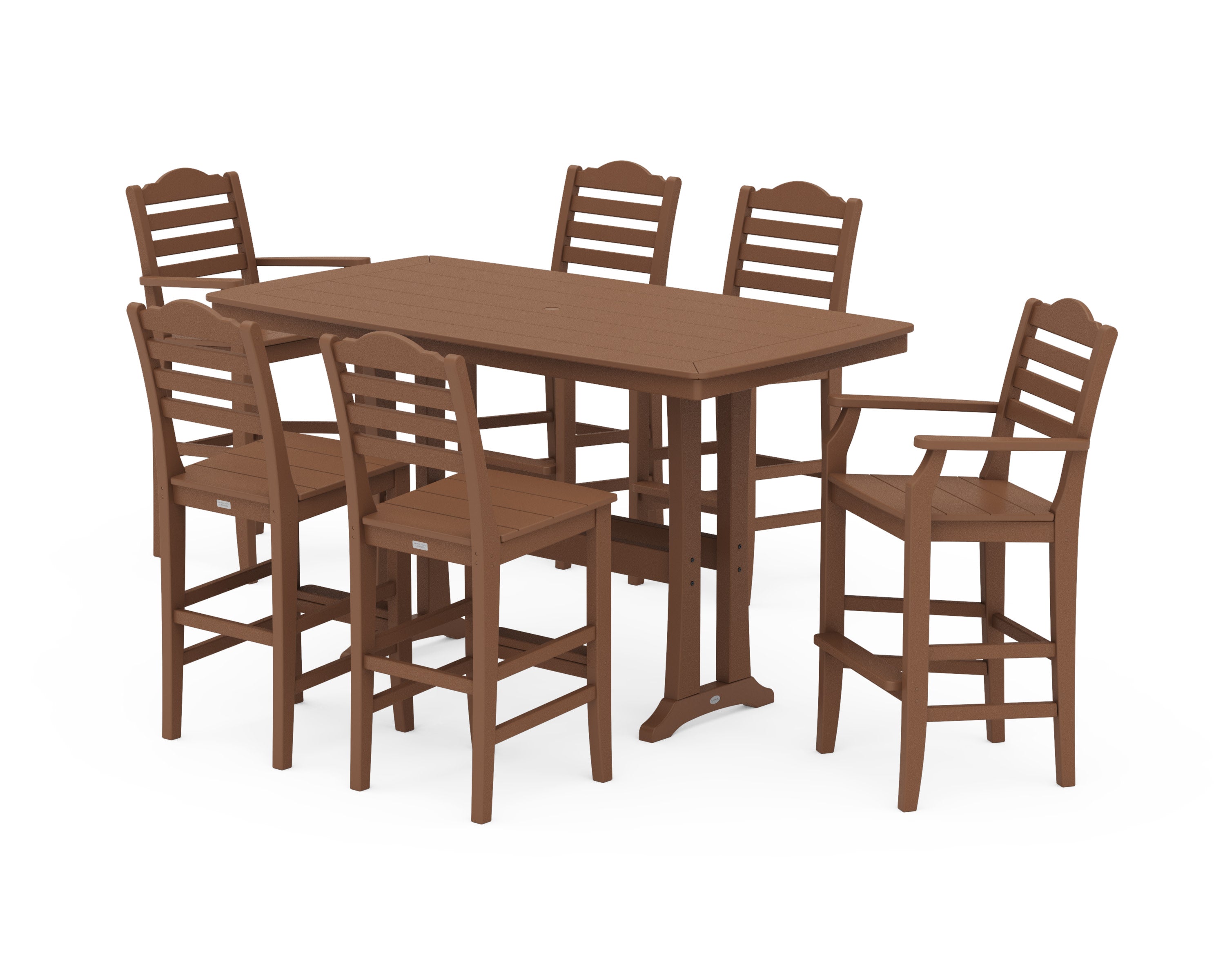 Savannah 7-Piece Farmhouse Bar Set in Teak