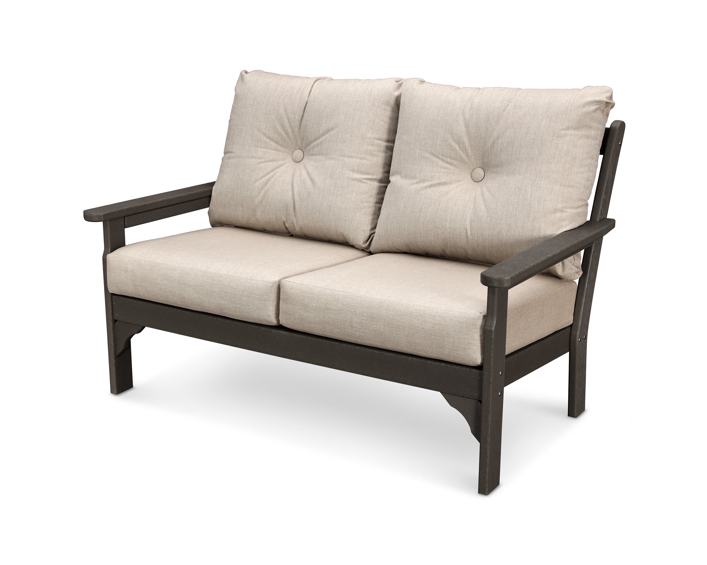 Vineyard Deep Seating Loveseat in Vintage Coffee / Cast Ash