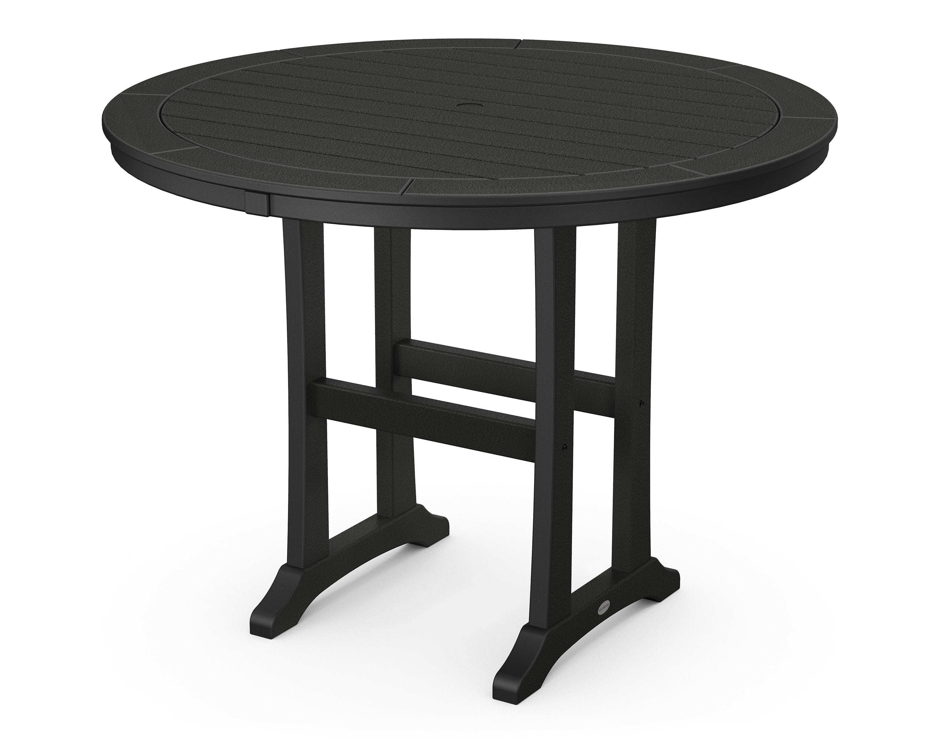 Nautical Trestle 48" Round Counter Table in Black