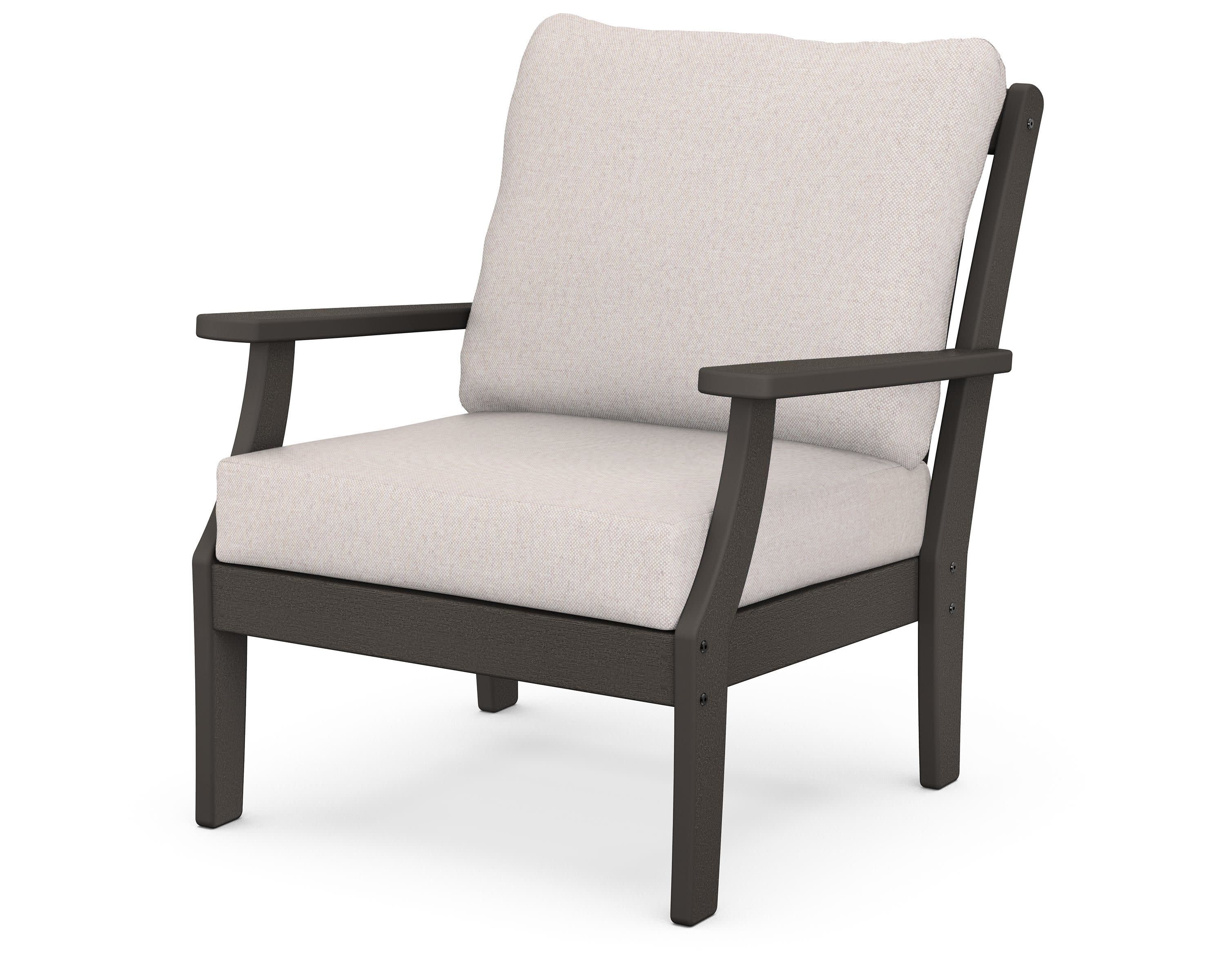 Braxton Deep Seating Chair in Vintage Coffee / Dune Burlap