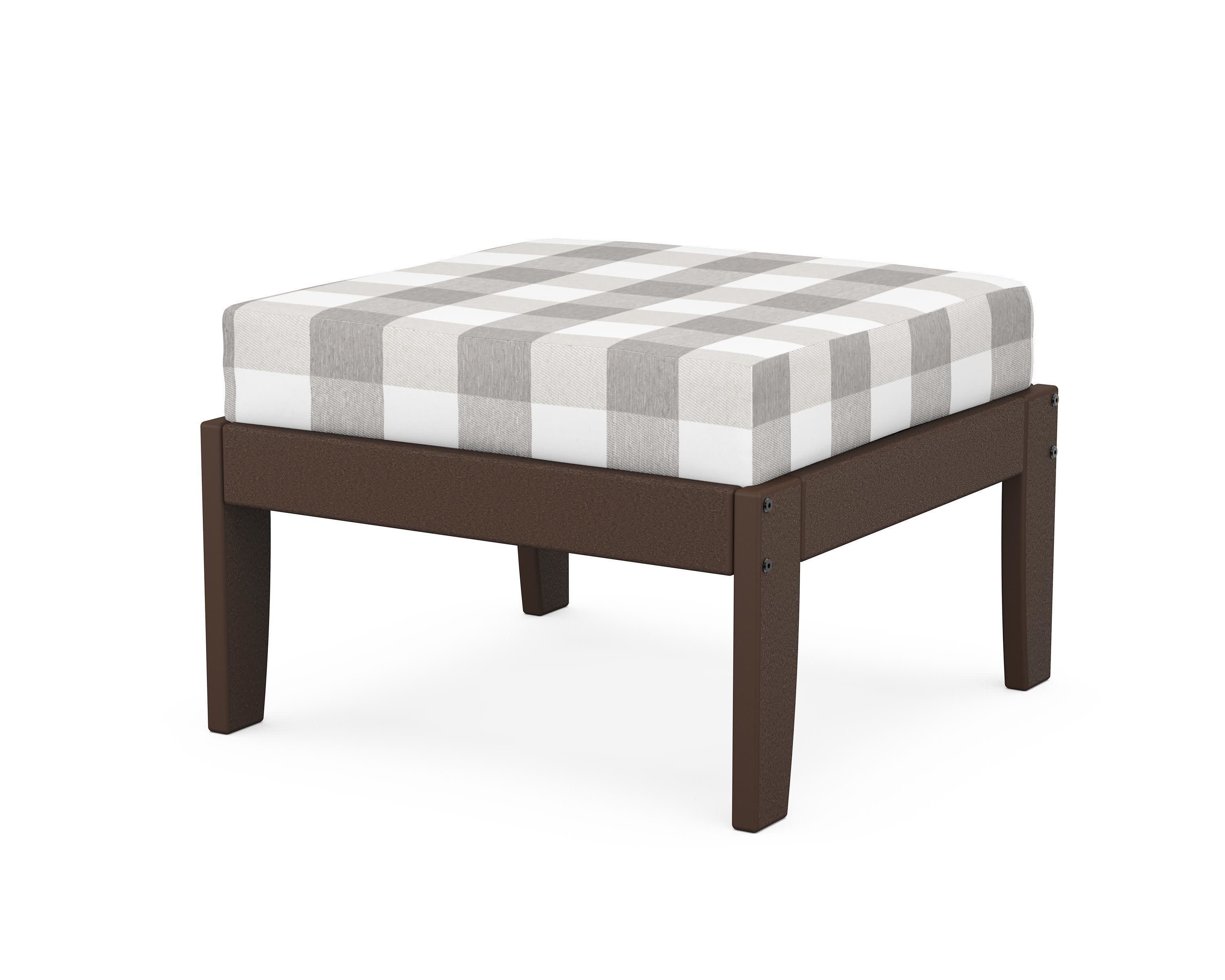 Modular Ottoman - Classic in Mahogany / Buffalo Plaid Grey Mist