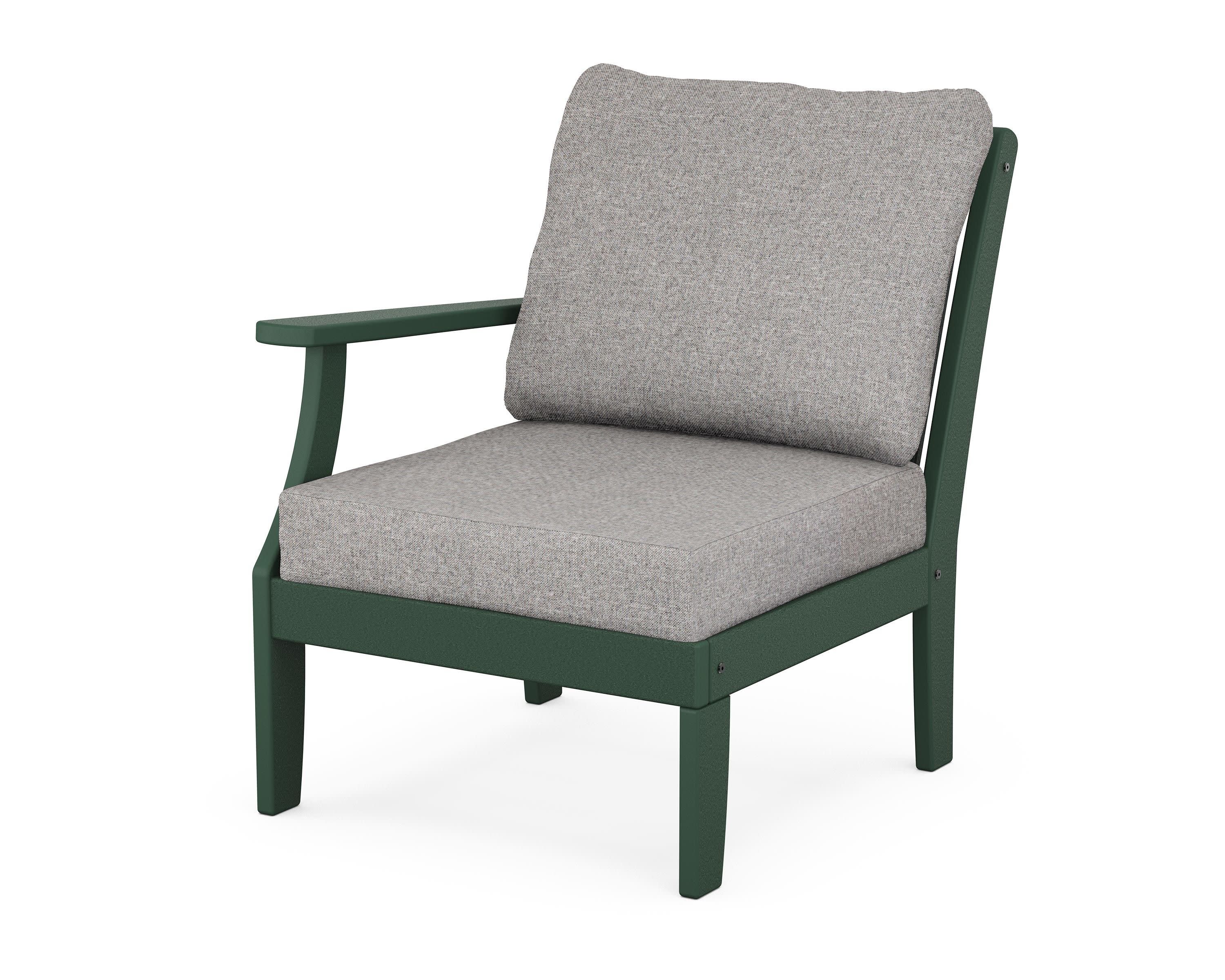 Braxton Modular Left Arm Chair in Green / Grey Mist