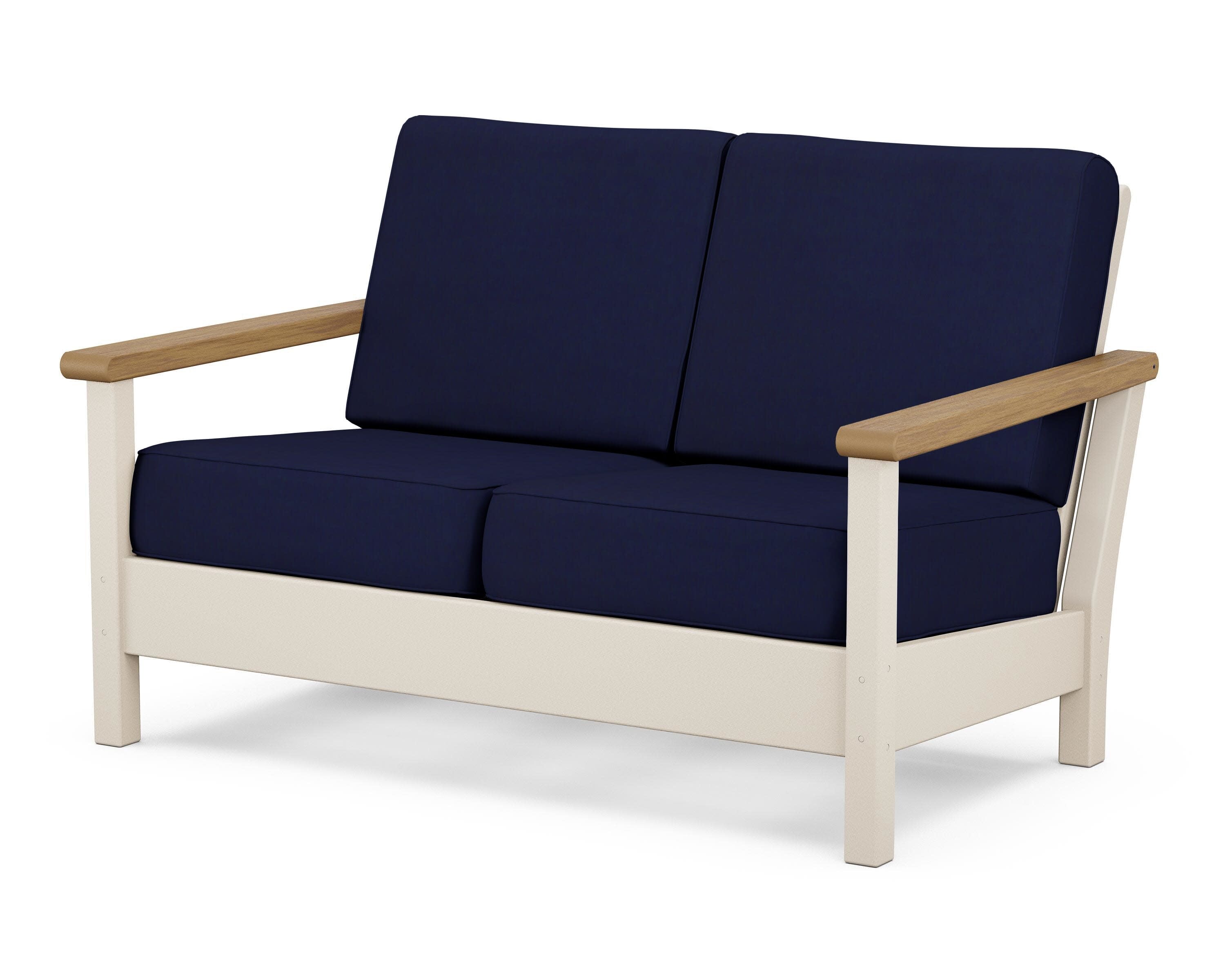 Harbour Deep Seating Loveseat in Sand / Natural / Navy