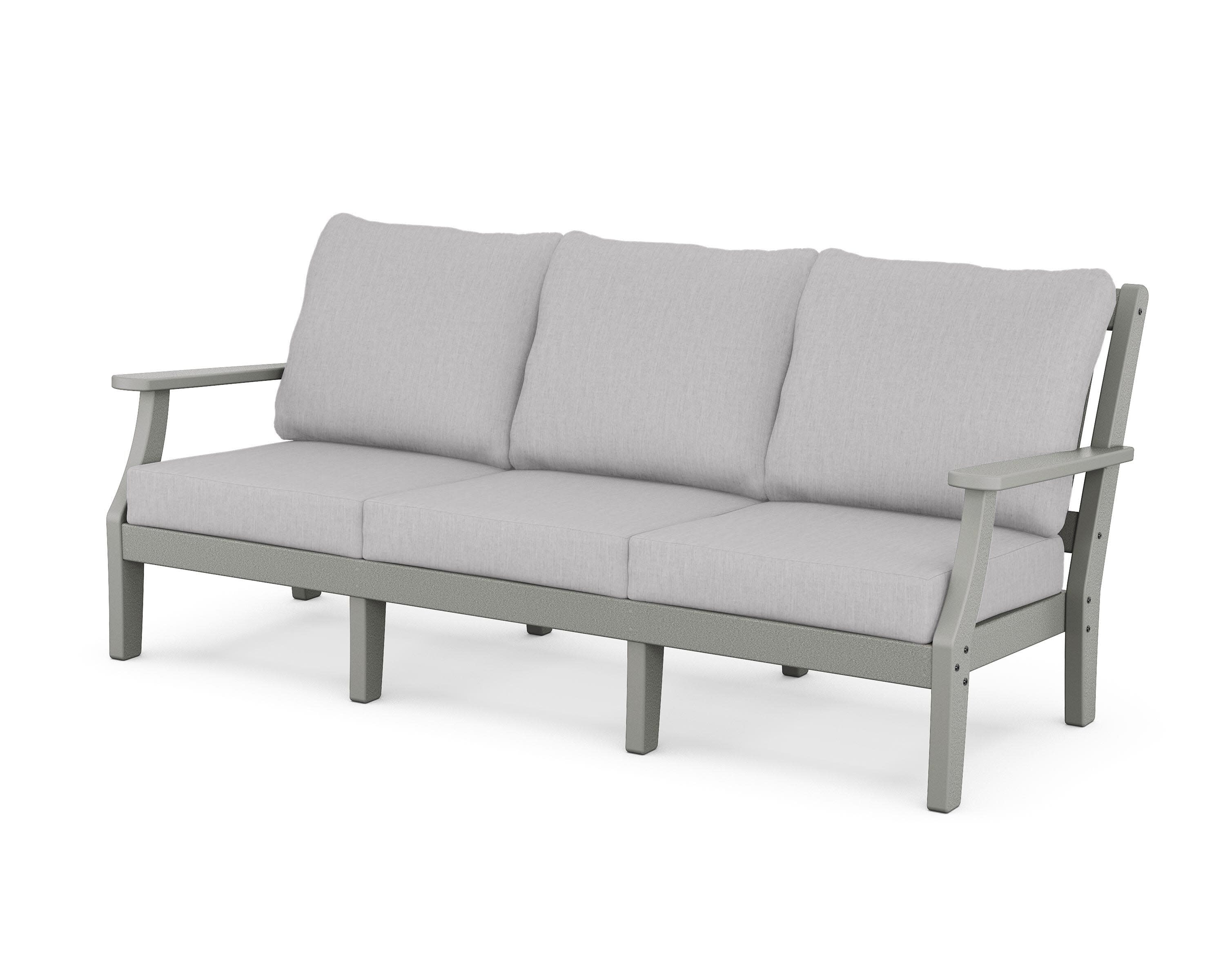 Chinoiserie Deep Seating Sofa in Slate Grey / Granite