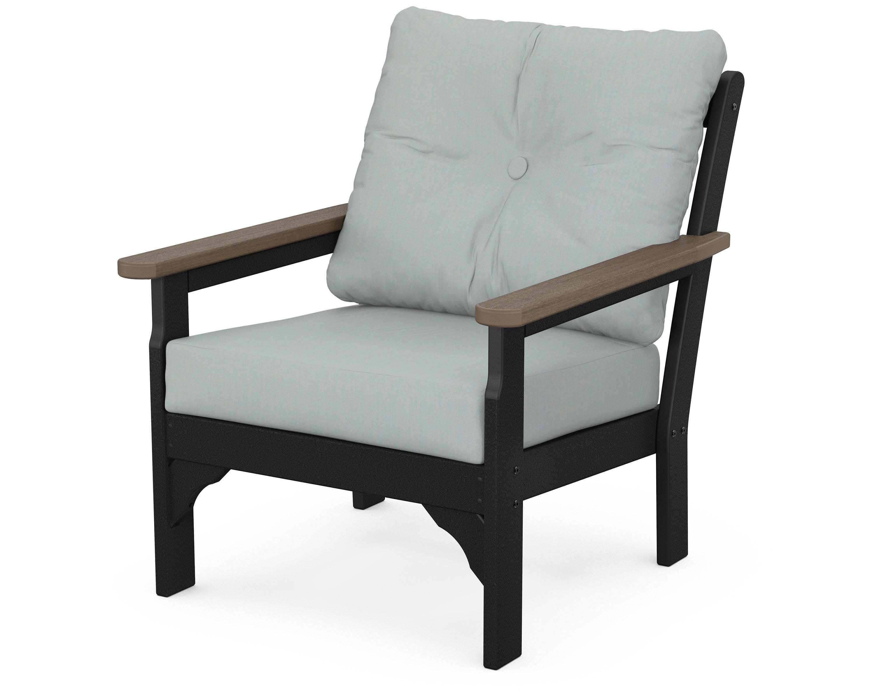 Vineyard Deep Seating Chair in Black / Kona / Spa