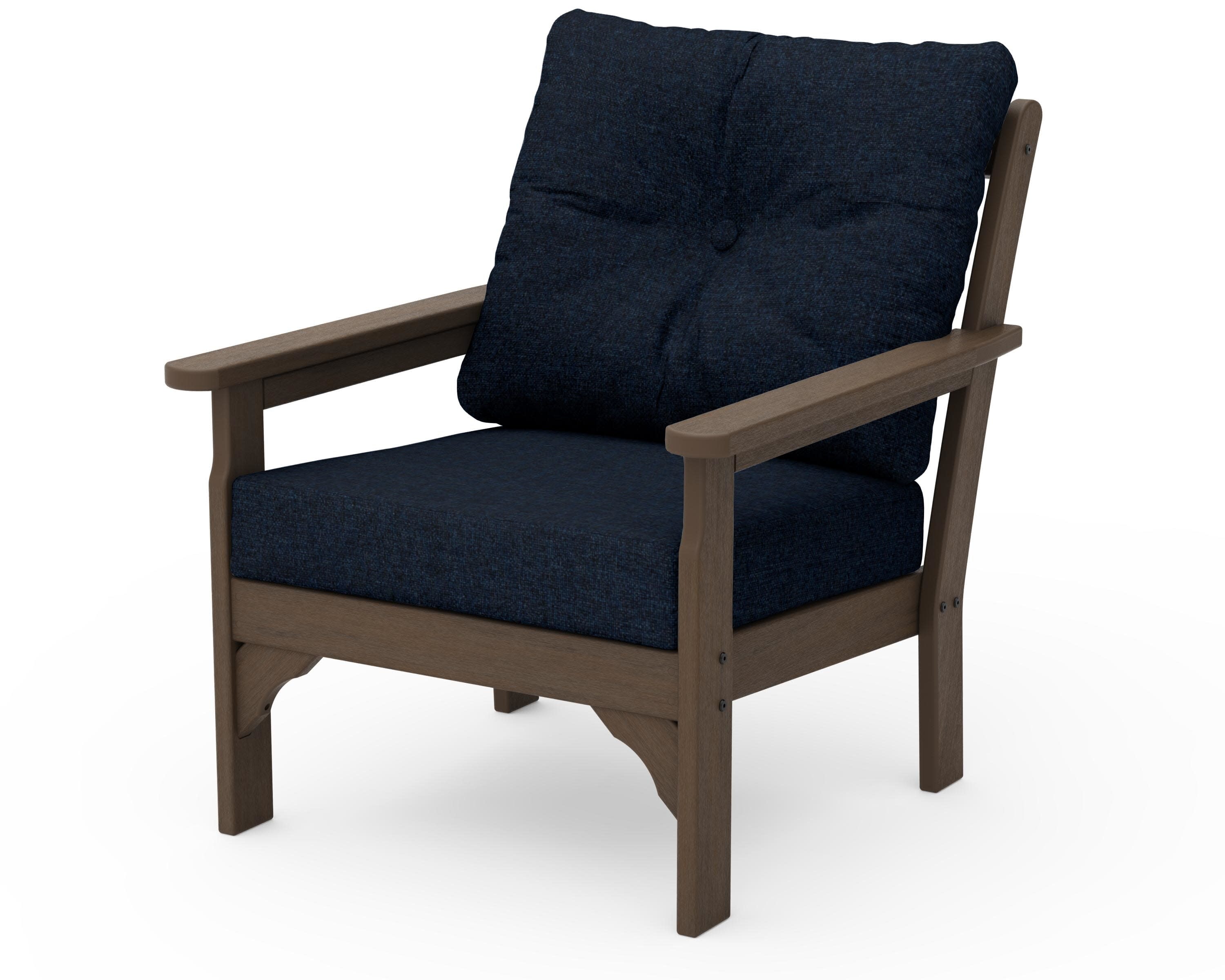 Vineyard Deep Seating Chair in Kona / Marine Indigo