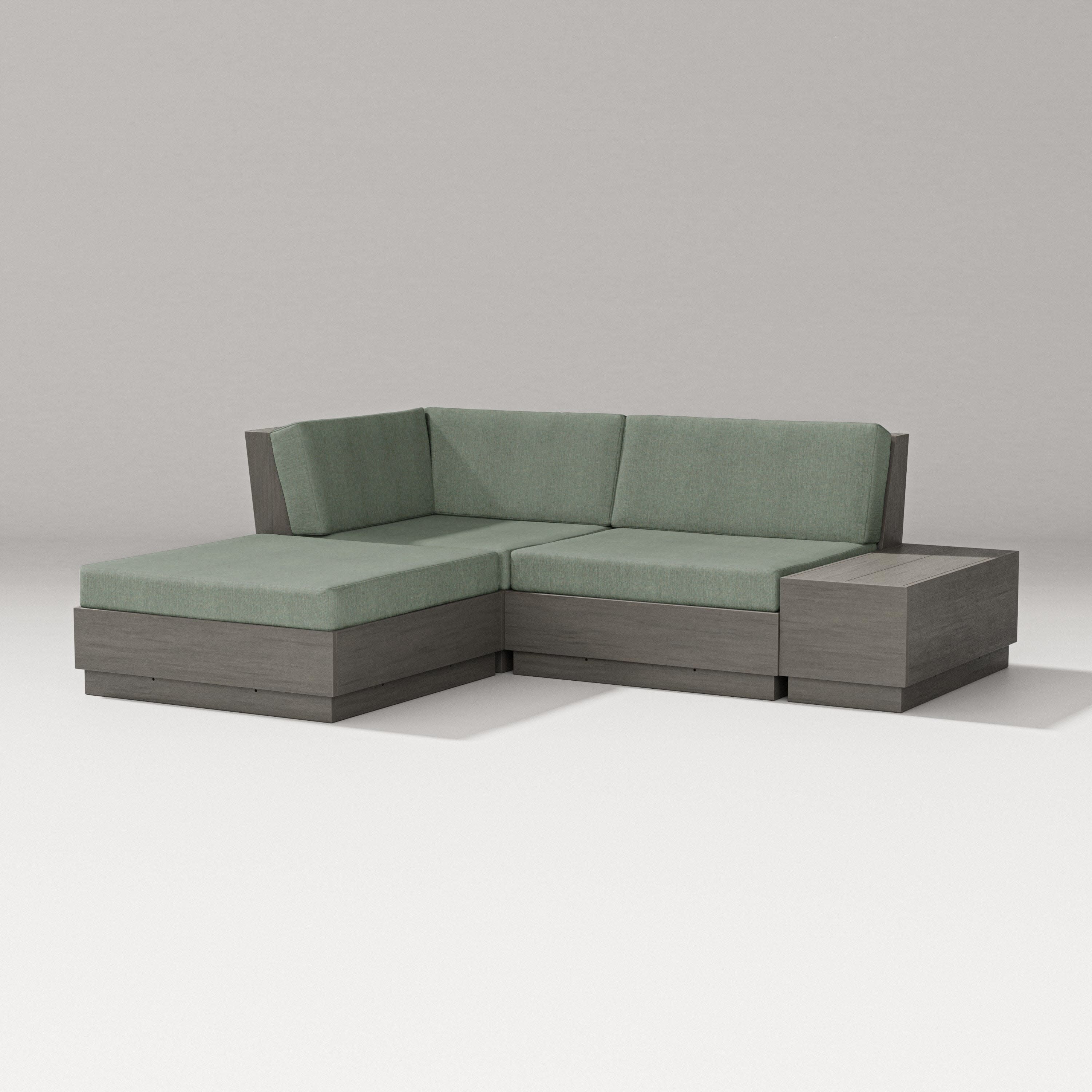 Elevate Loveseat Sectional with Chaise in Driftwood / Cast Sage