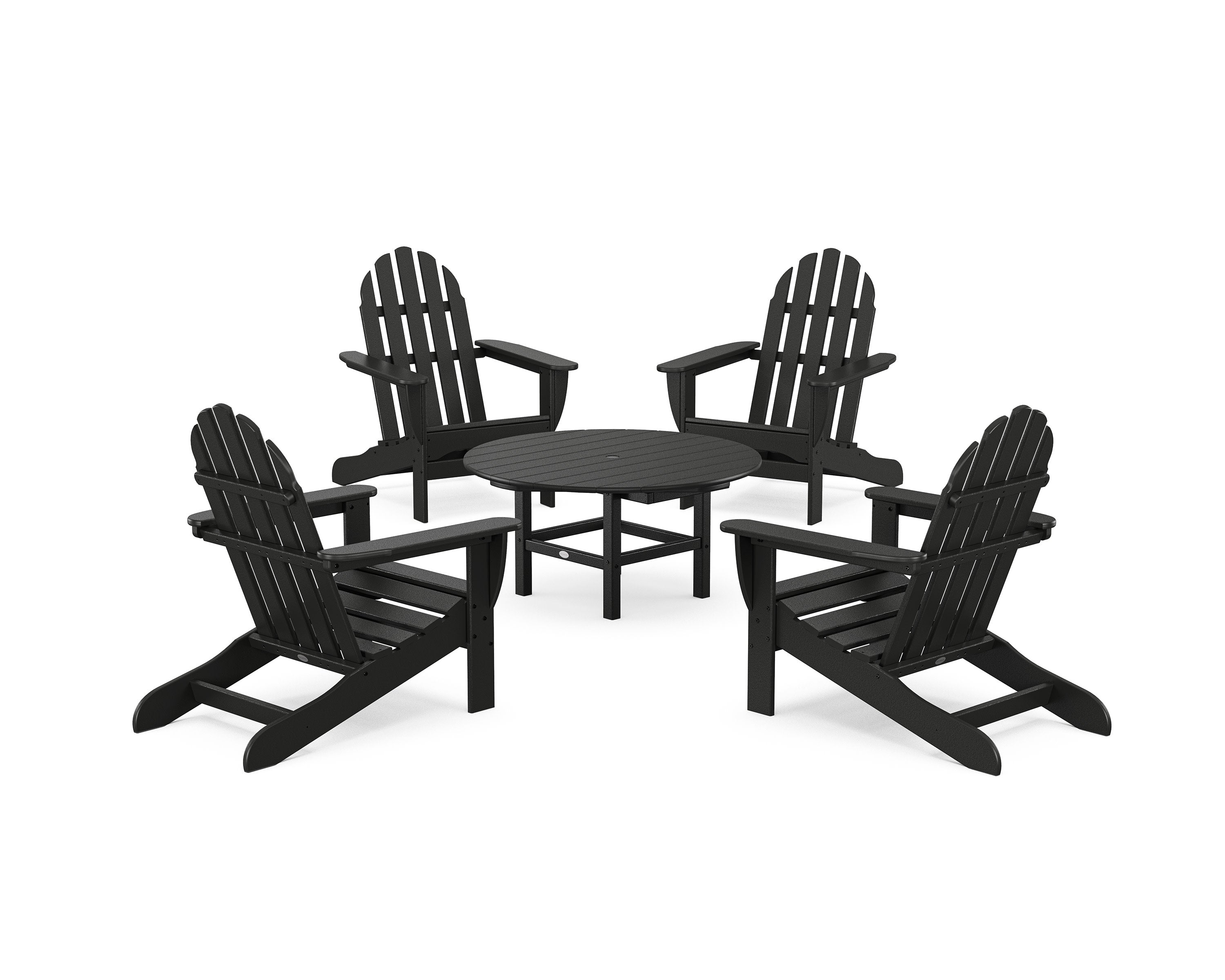 Classic Adirondack 5-Piece Conversation Set in Black