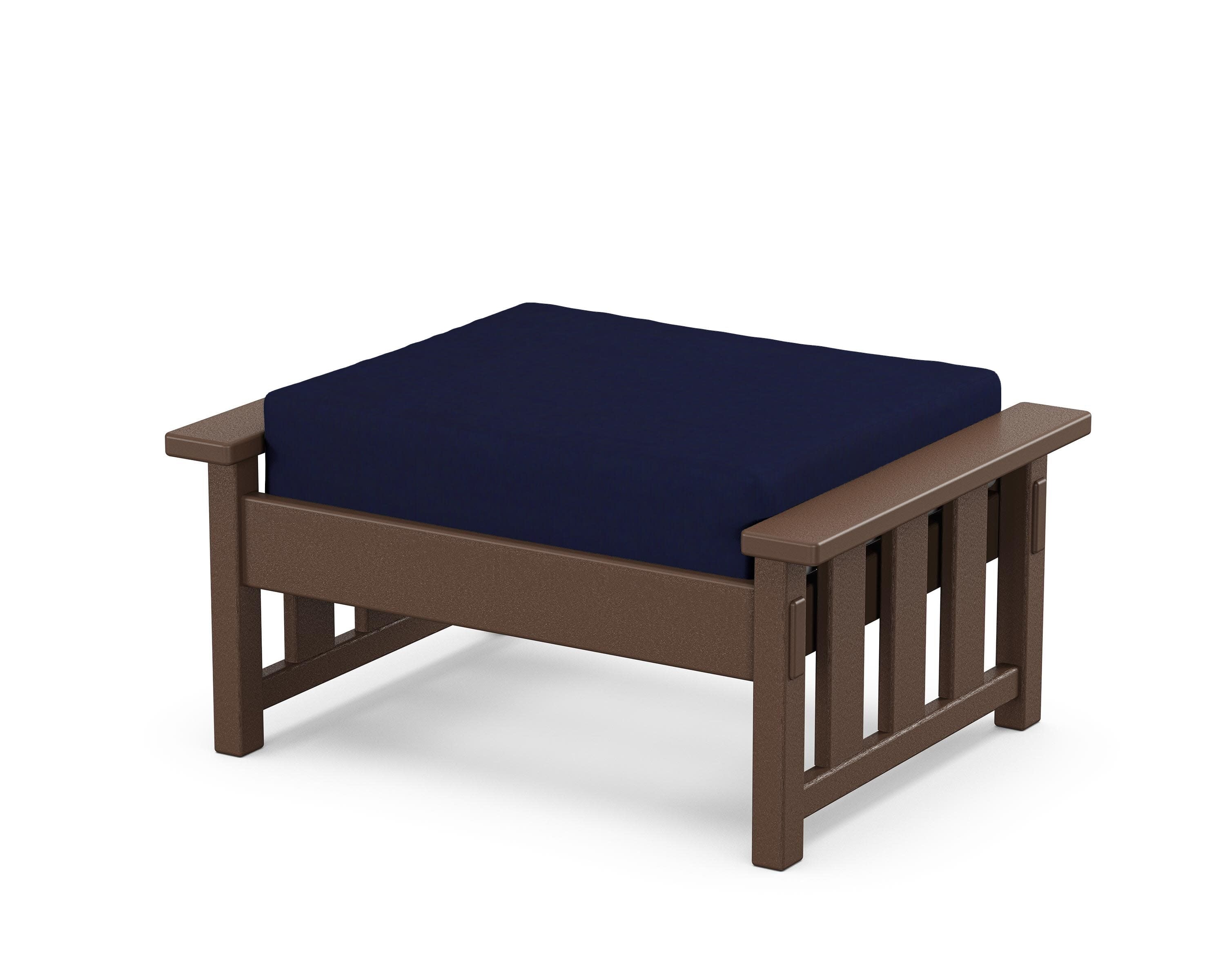 Acadia Deep Seating Ottoman in Mahogany / Navy