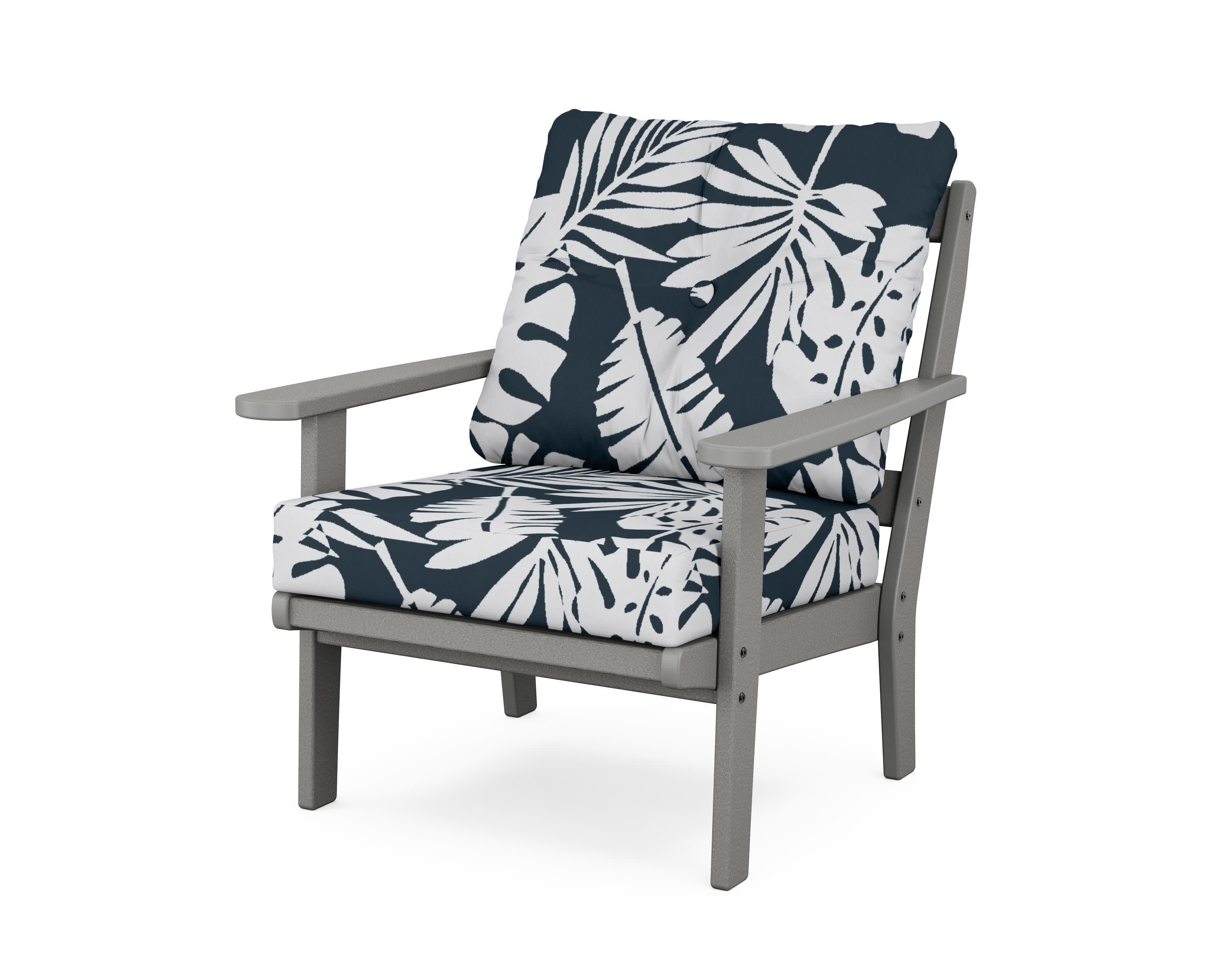 Mission Deep Seating Chair in Slate Grey / Leaf Marine Indigo