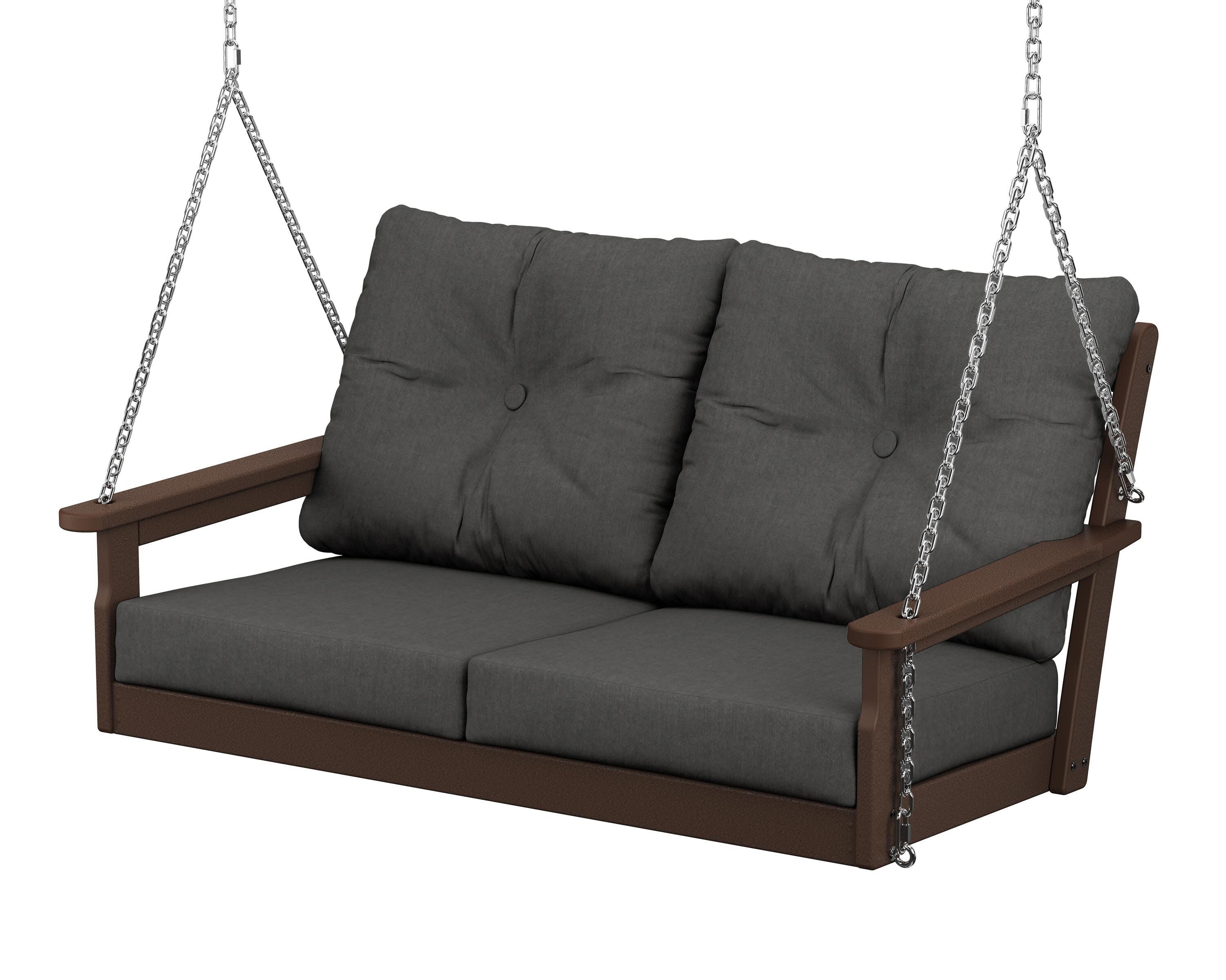 Vineyard Deep Seating Swing in Mahogany / Spectrum Carbon