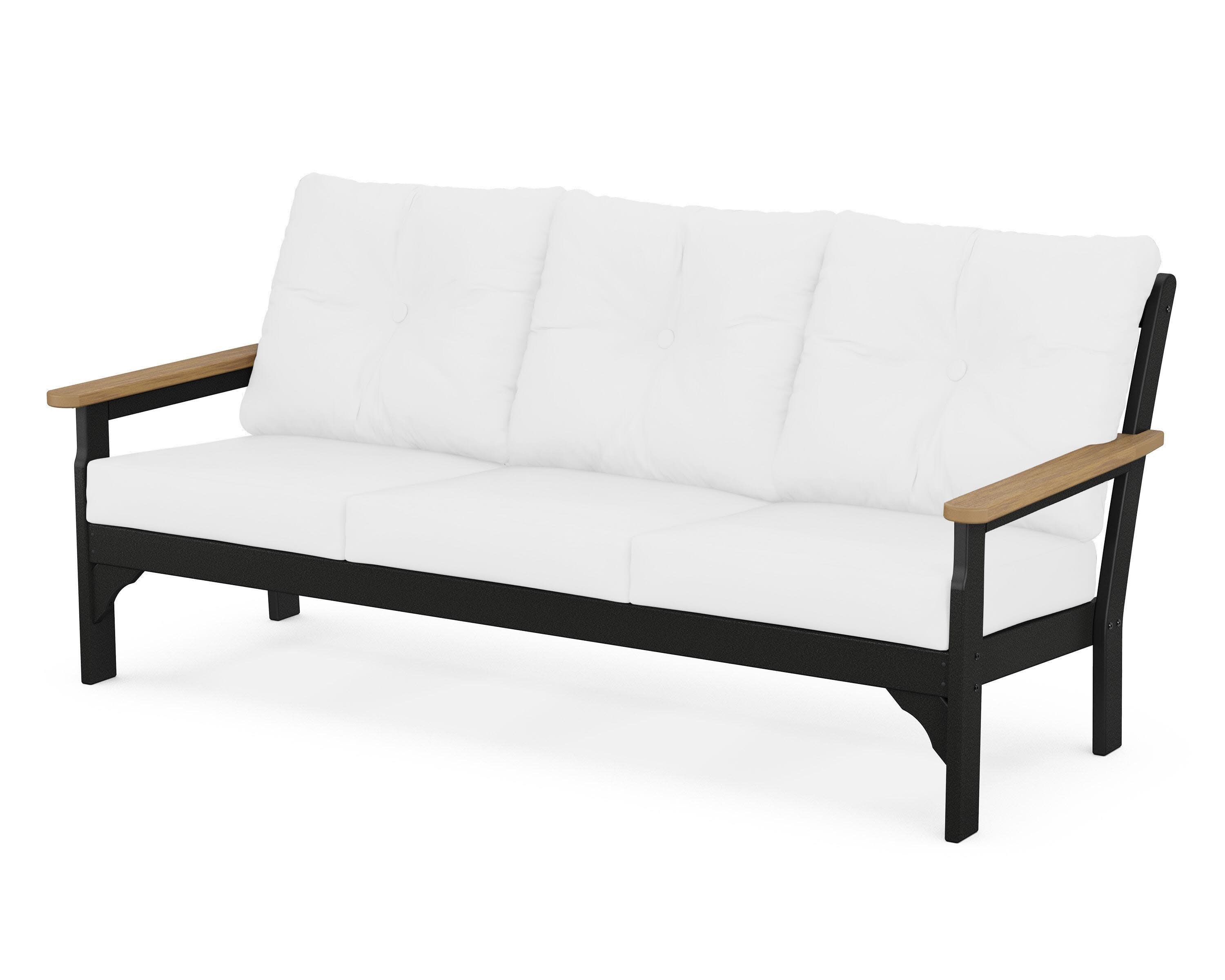 Vineyard Deep Seating Sofa in Black / Natural / Natural