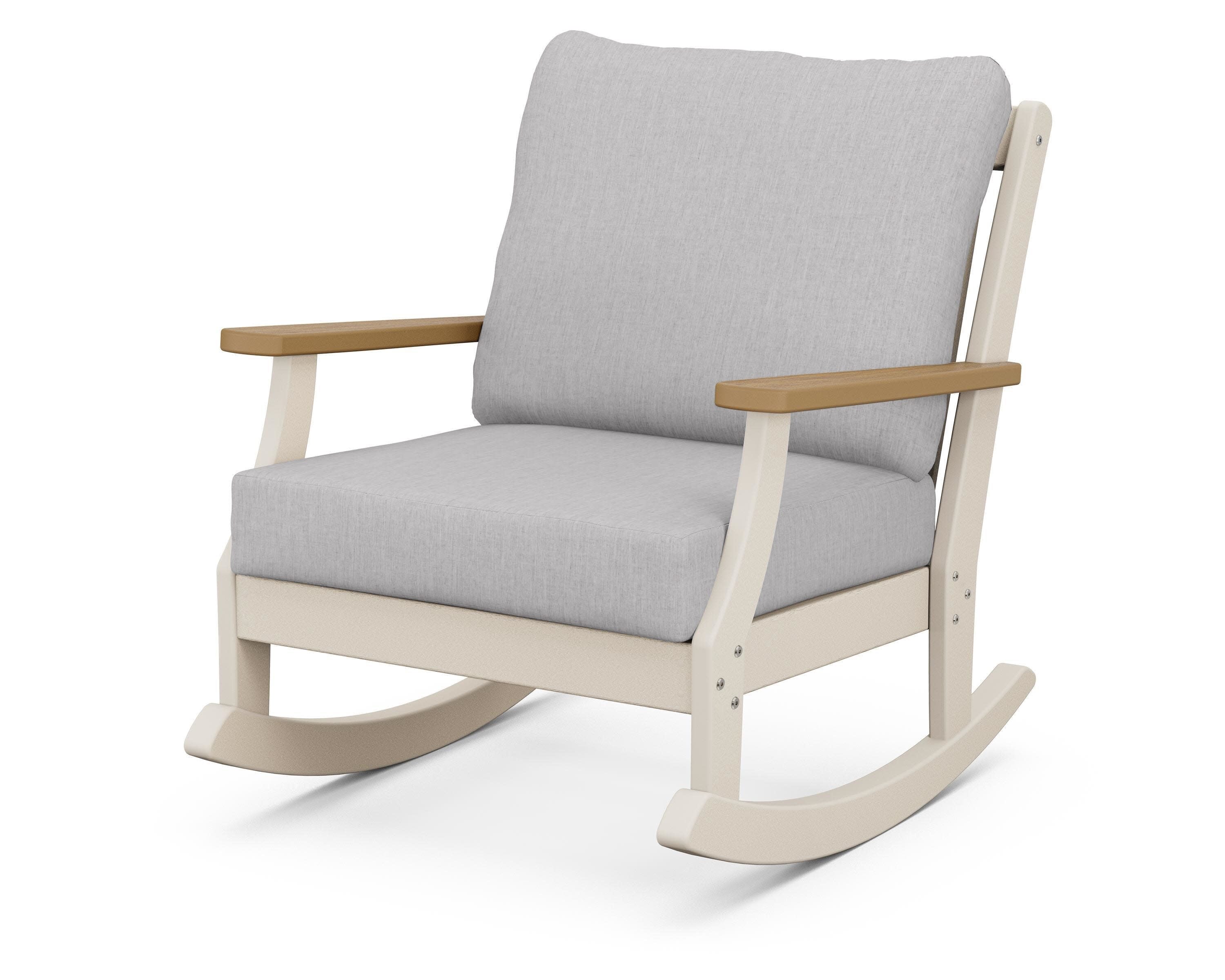 Braxton Deep Seating Rocking Chair in Sand / Natural / Granite