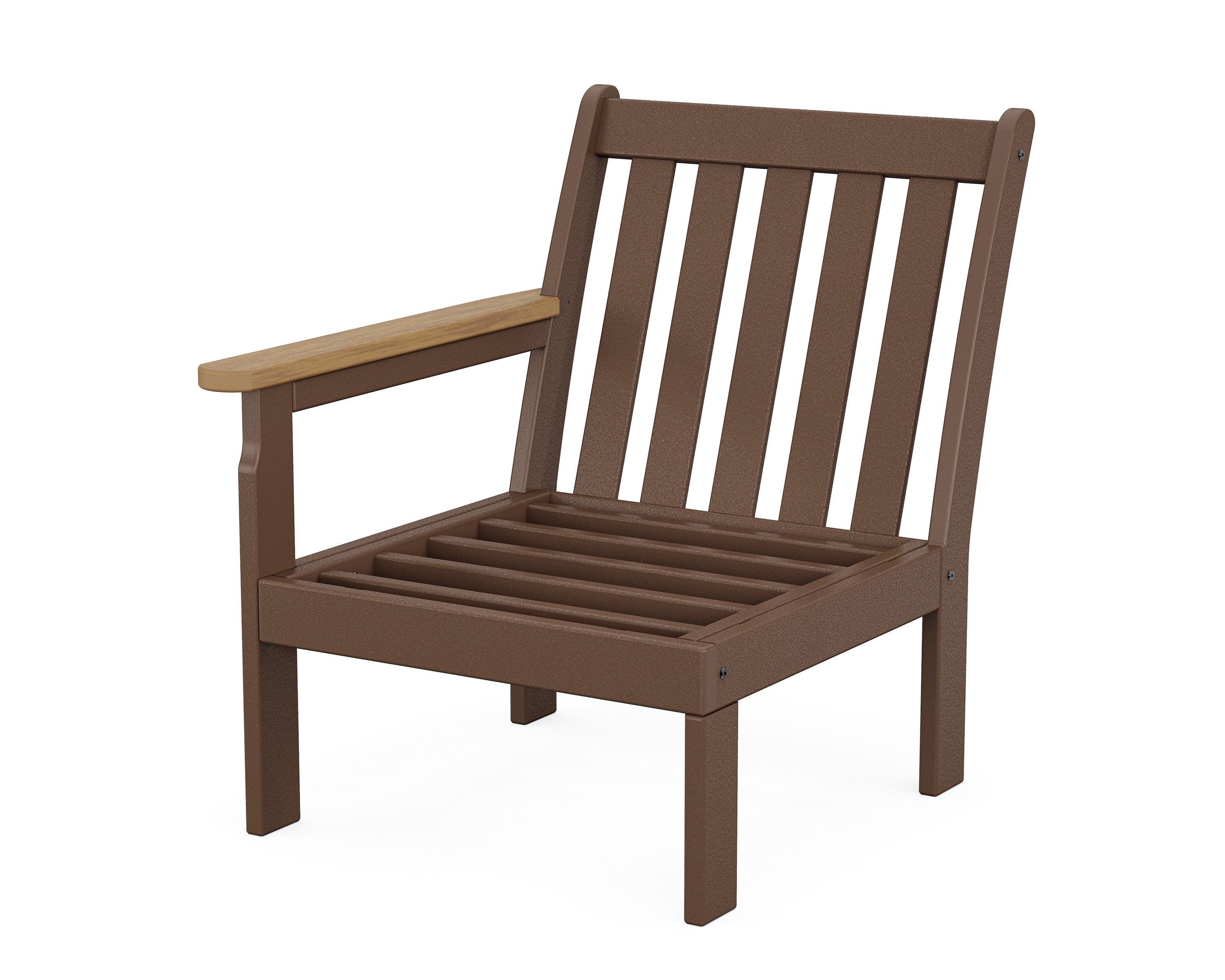 Vineyard Modular Left Arm Chair Frame in Mahogany / Natural