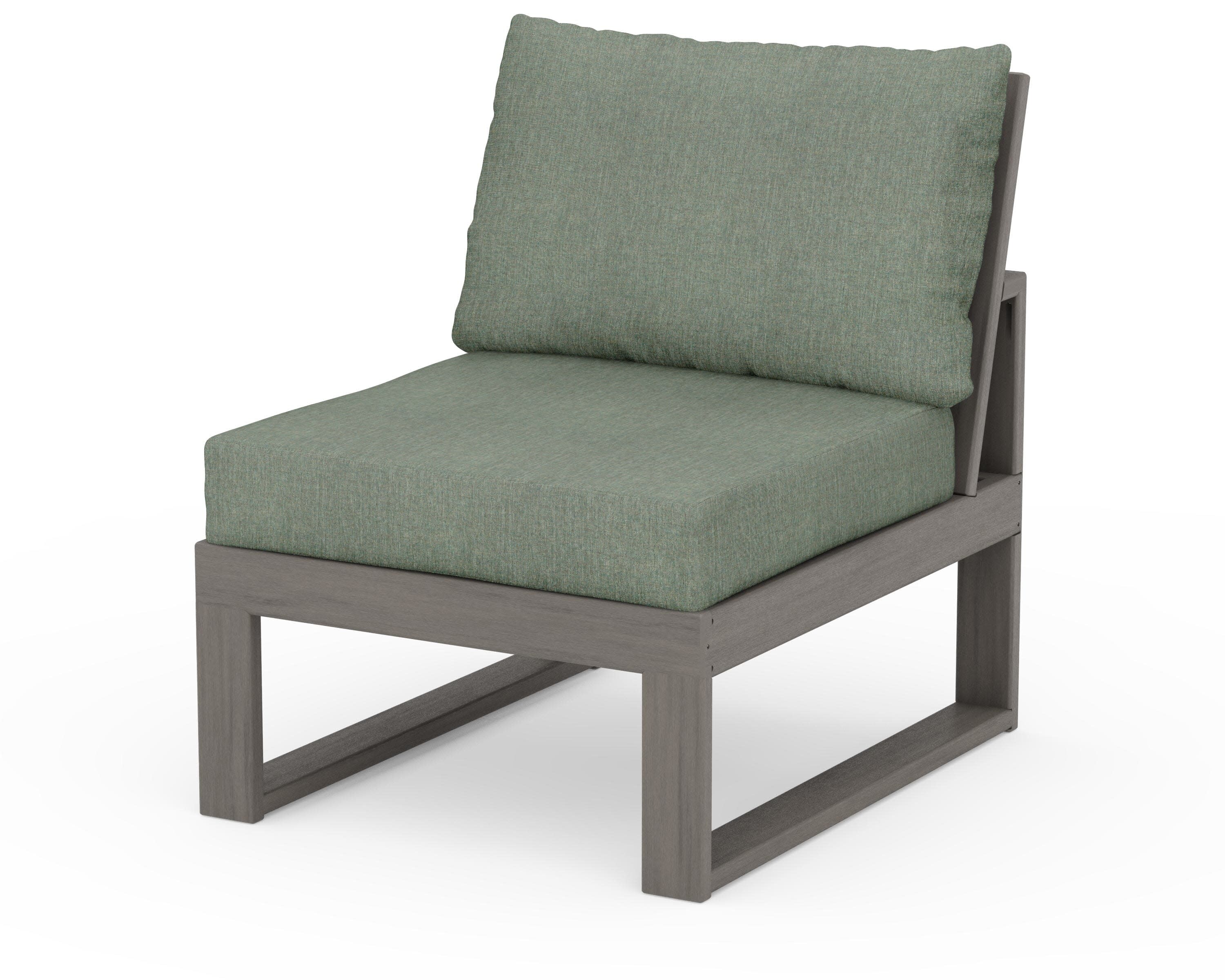 Modular Armless Chair in Driftwood / Cast Sage