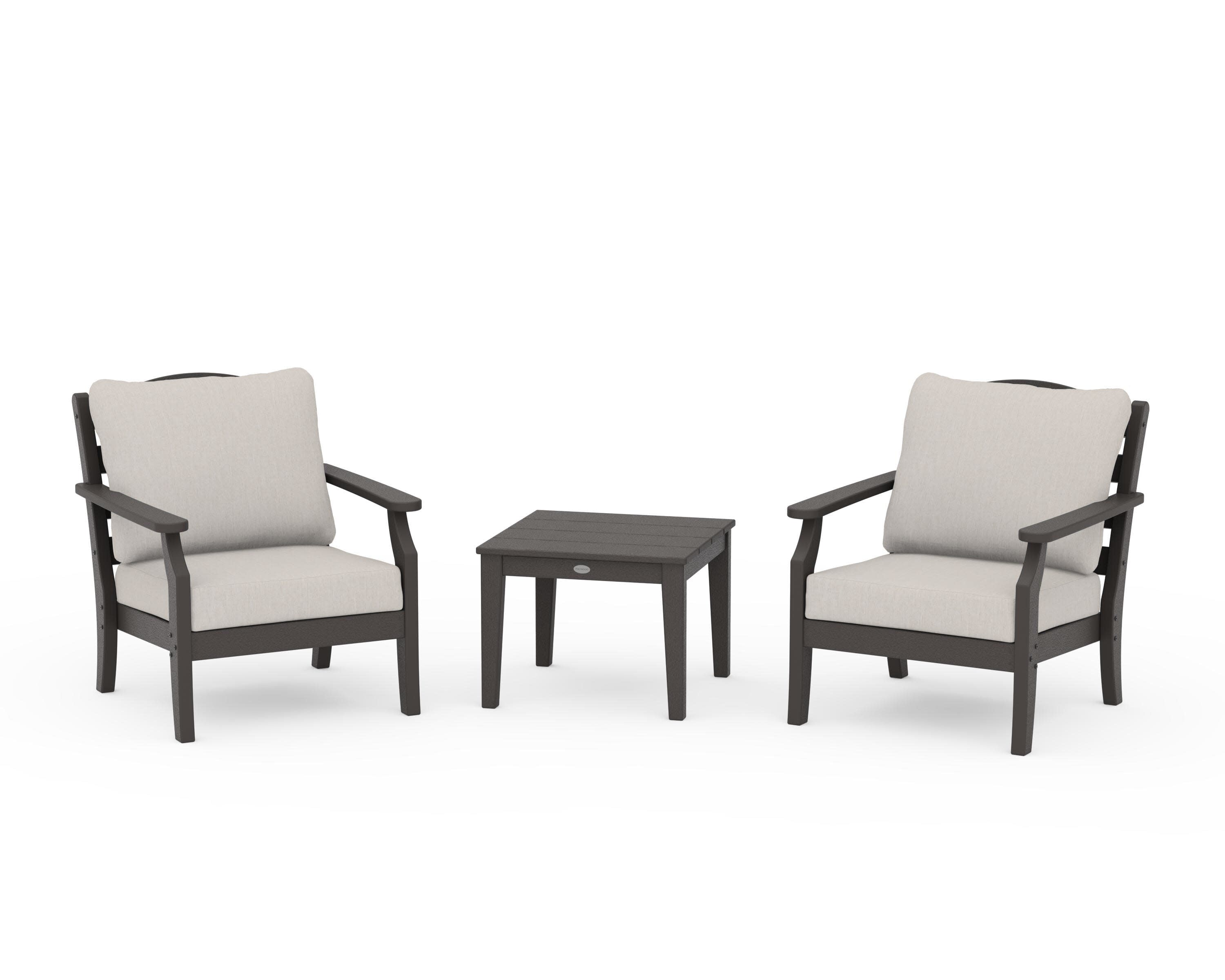 Savannah 3-Piece Deep Seating Set in Vintage Coffee / Cast Ash