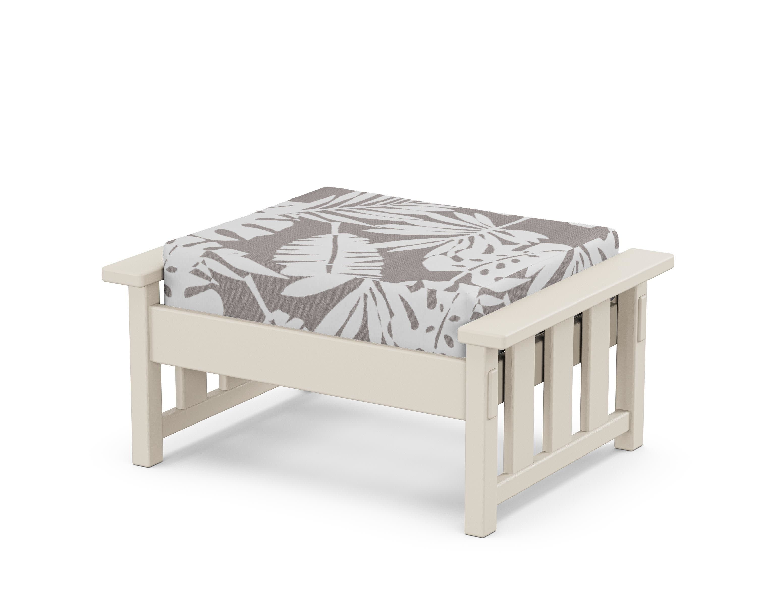 Acadia Deep Seating Ottoman in Sand / Leaf Grey Mist