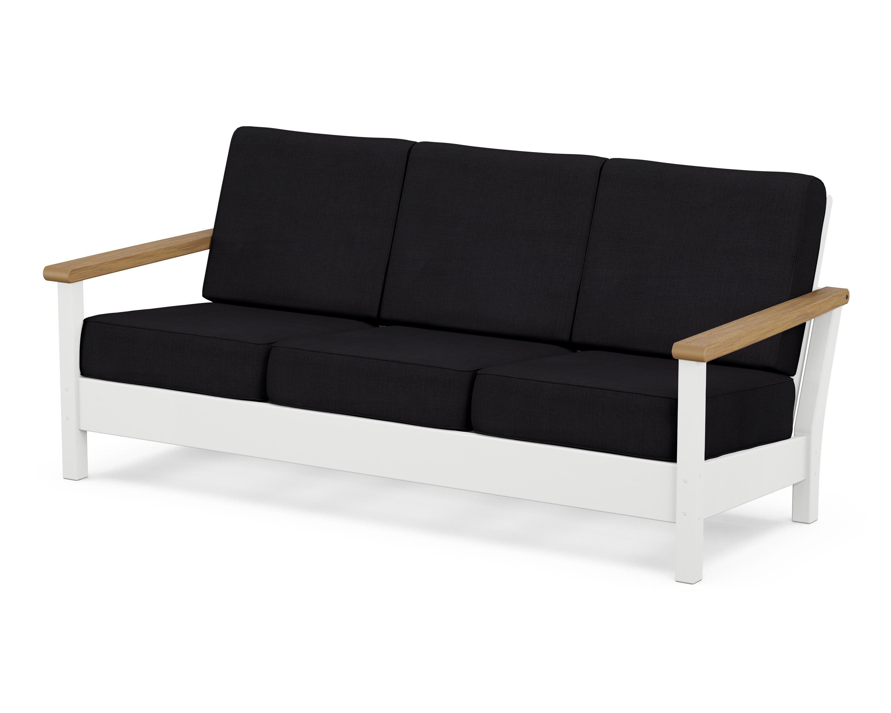 Harbour Deep Seating Sofa in White / Natural / Midnight Linen