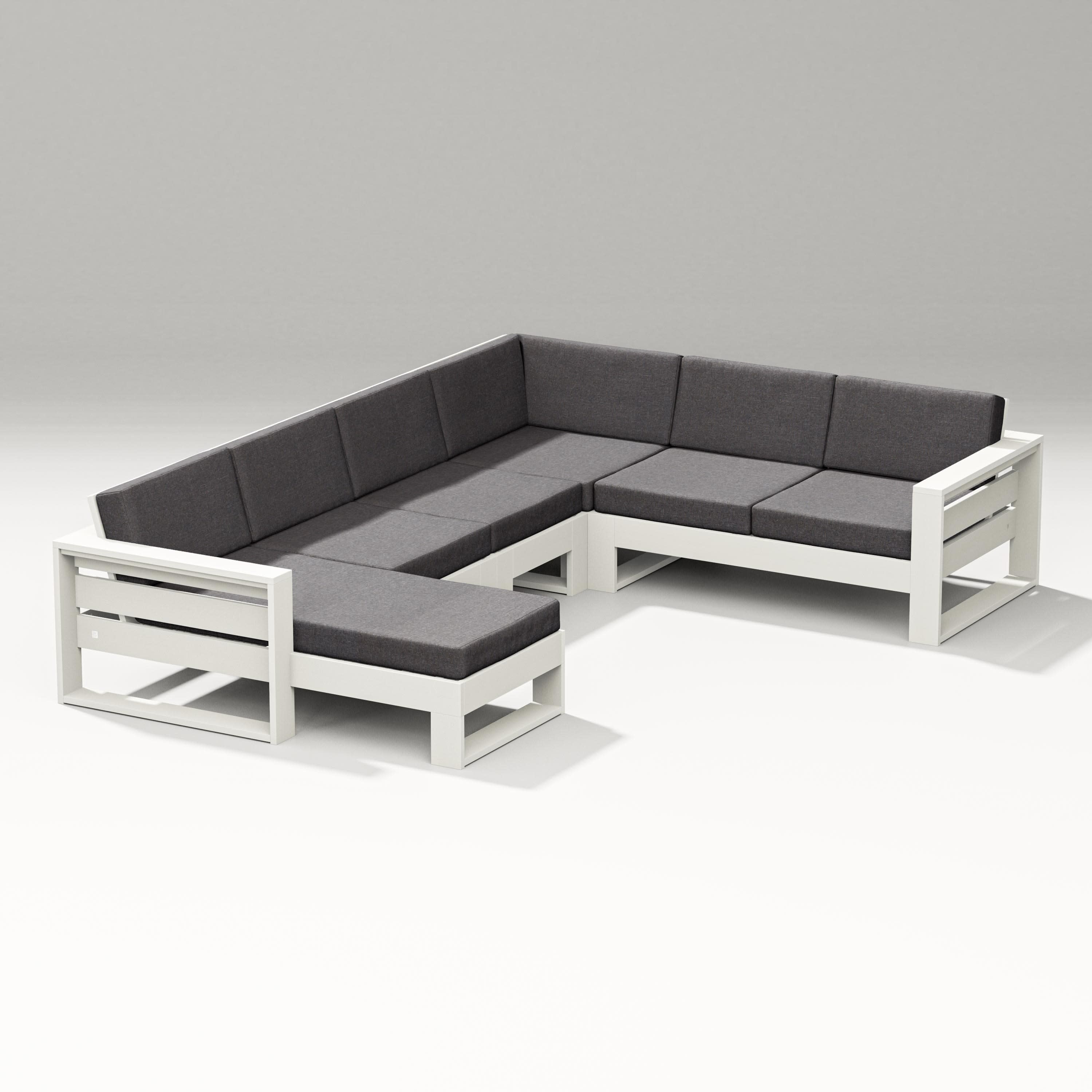 Latitude Corner Sectional with Left Chaise in Vintage White / Ash Charcoal
