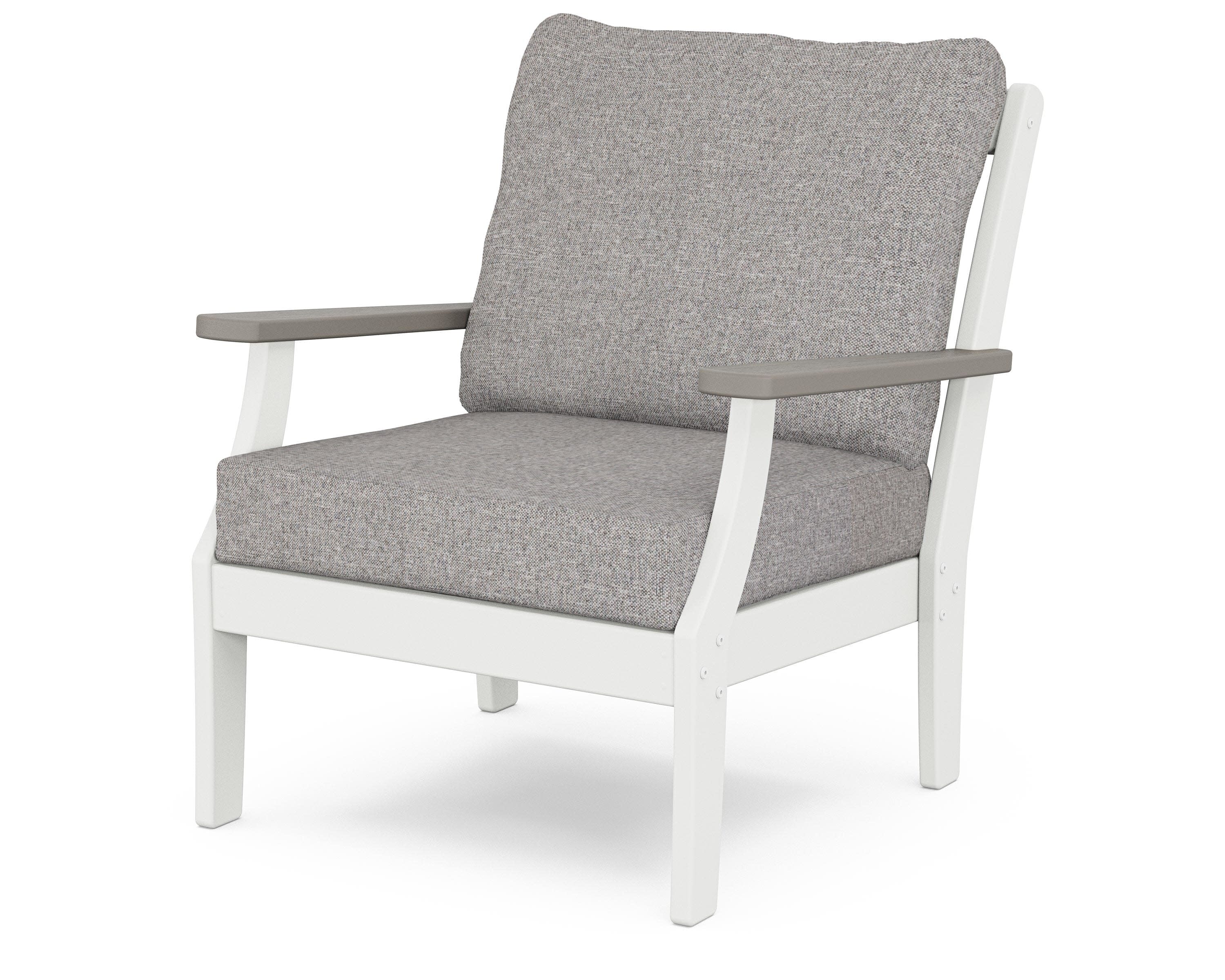Braxton Deep Seating Chair in White / Driftwood / Grey Mist
