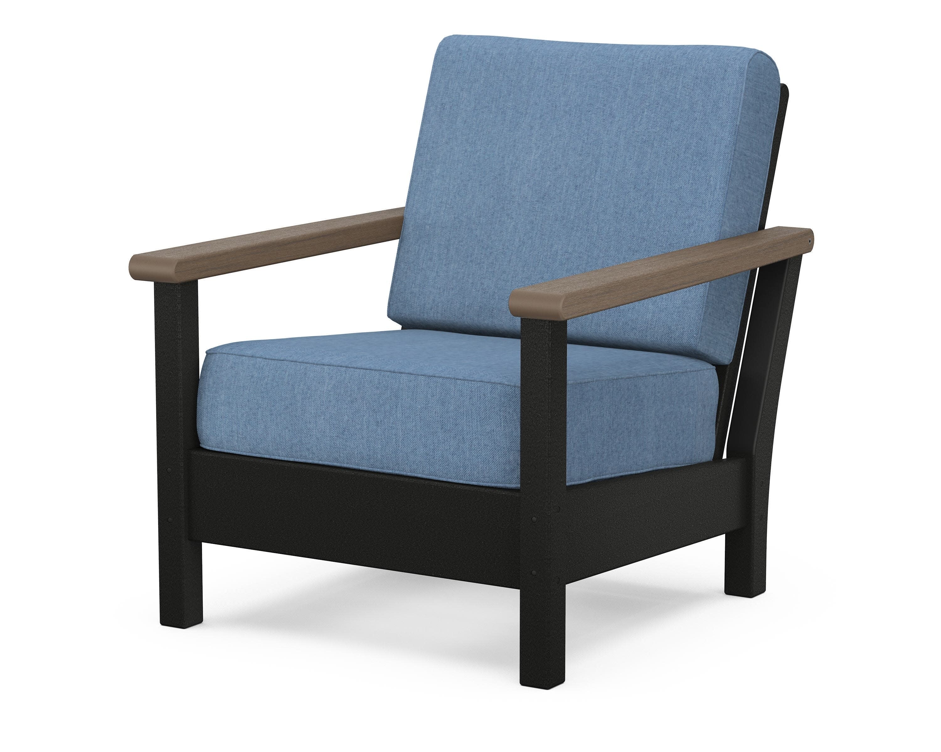 Harbour Deep Seating Chair in Black / Kona / Sky Blue
