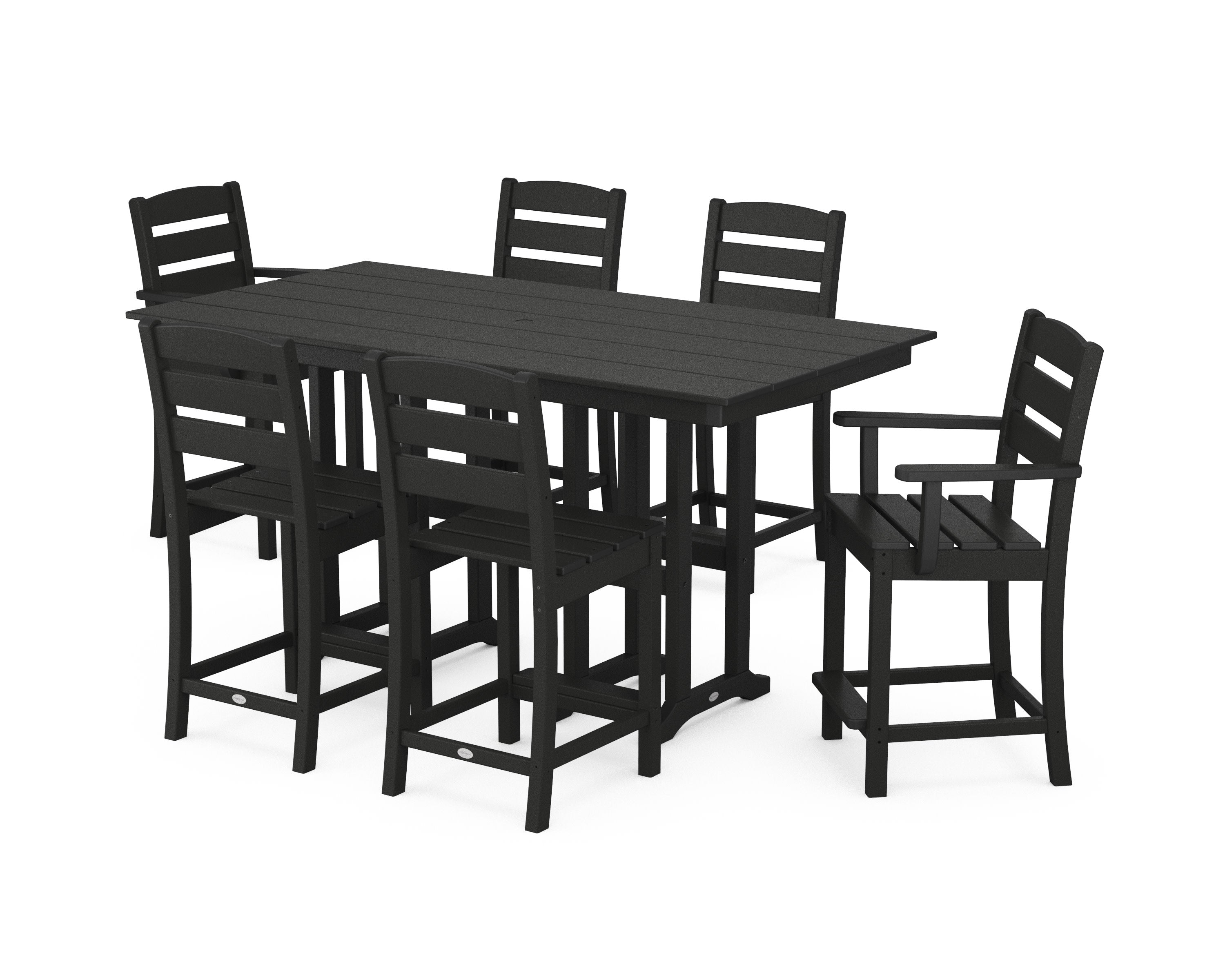 Lakeside 7-Piece Counter Set in Black
