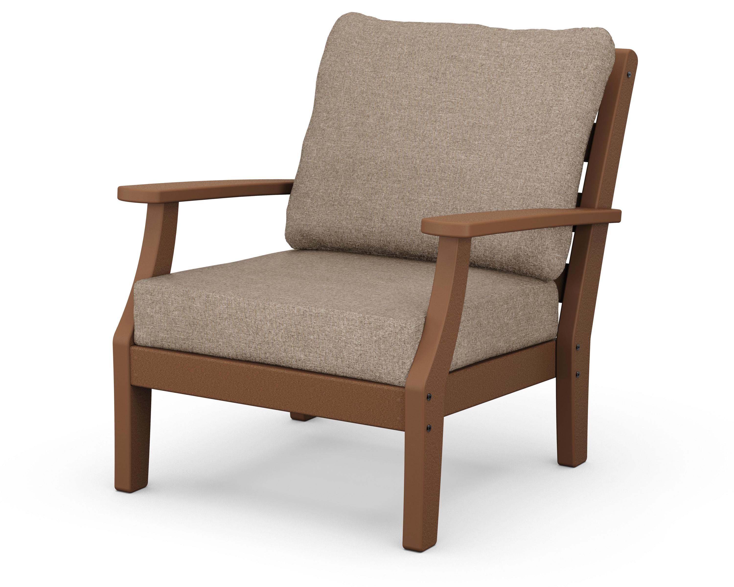 Chesapeake Deep Seating Chair in Teak / Spiced Burlap